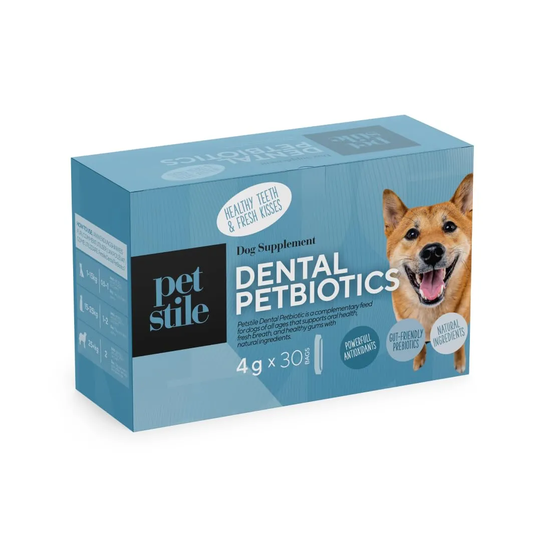 Petstile Dental PetBiotics Integratore Naturale per Salute Orale Cani, Polvere con Probiotici ed Erbe, 120 g - immagine 1