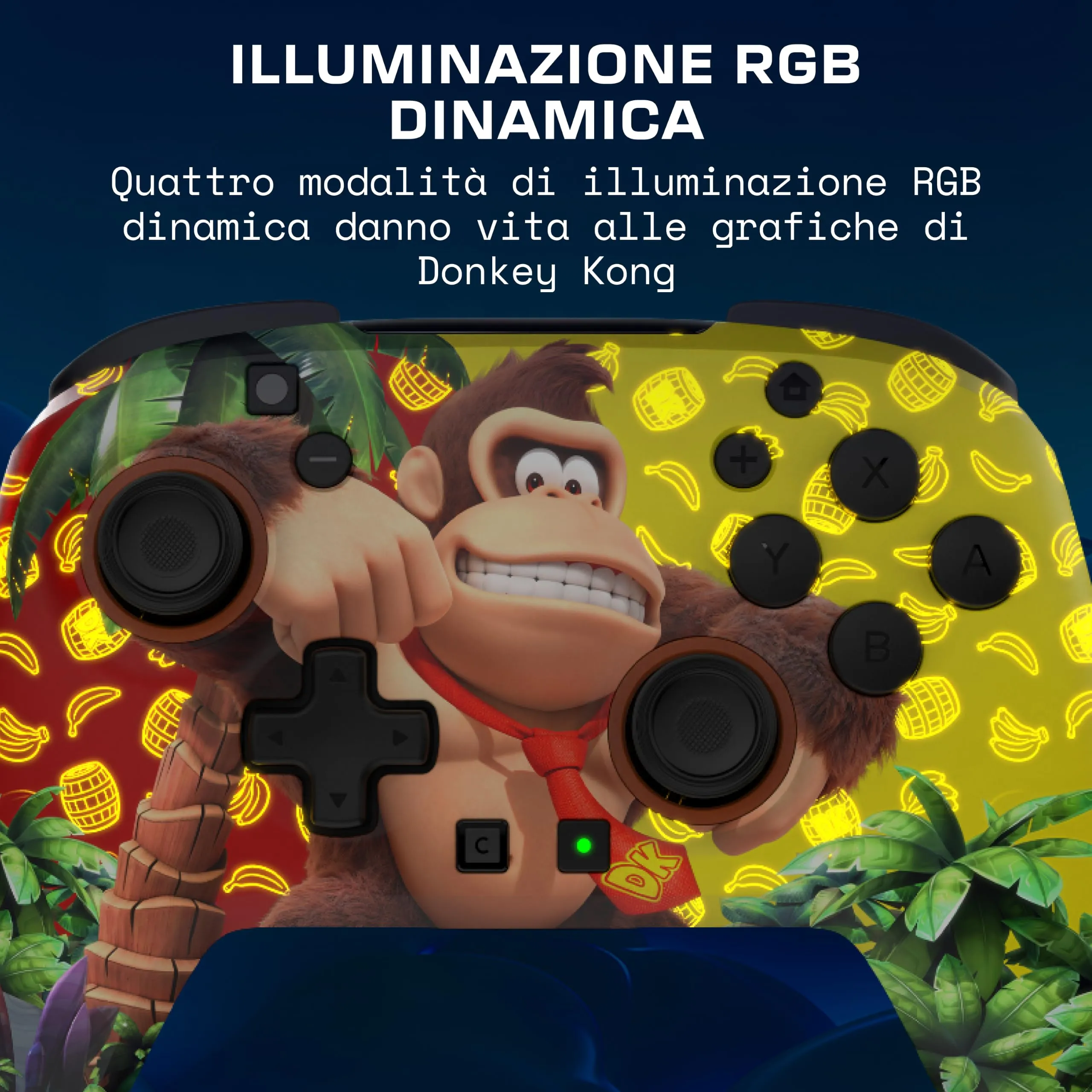 Turtle Beach Rematch Wireless Gaming Controller for Nintendo Switch, Donkey Kong Jungle Edition - immagine 7