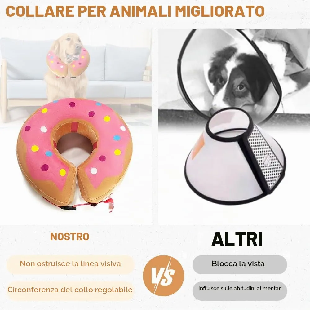 HMCEY Collare Protettivo Gonfiabile per Cani e Gatti, Post Operazione, Rosa, XL - immagine 4