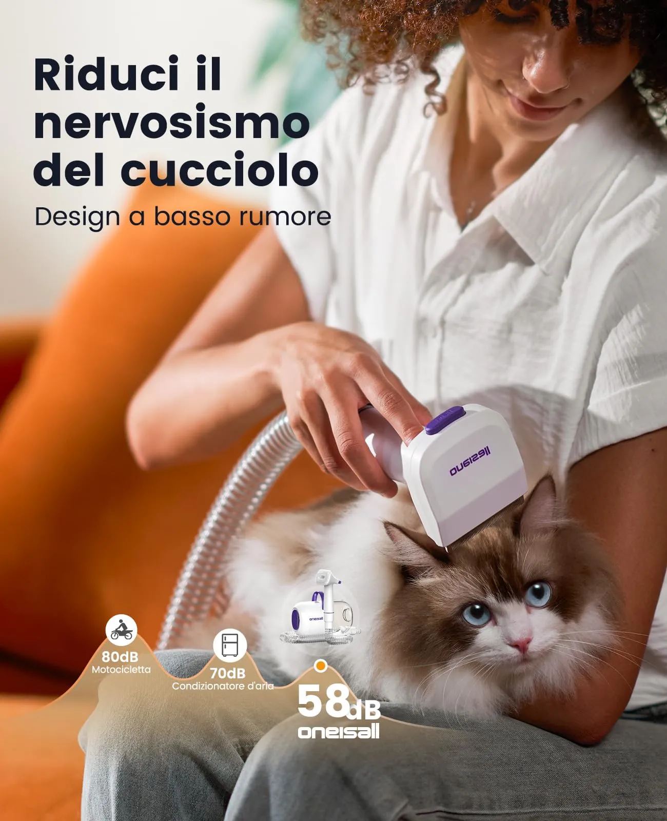 oneisall Aspirapolvere per cani con spazzola LM5 - immagine 3