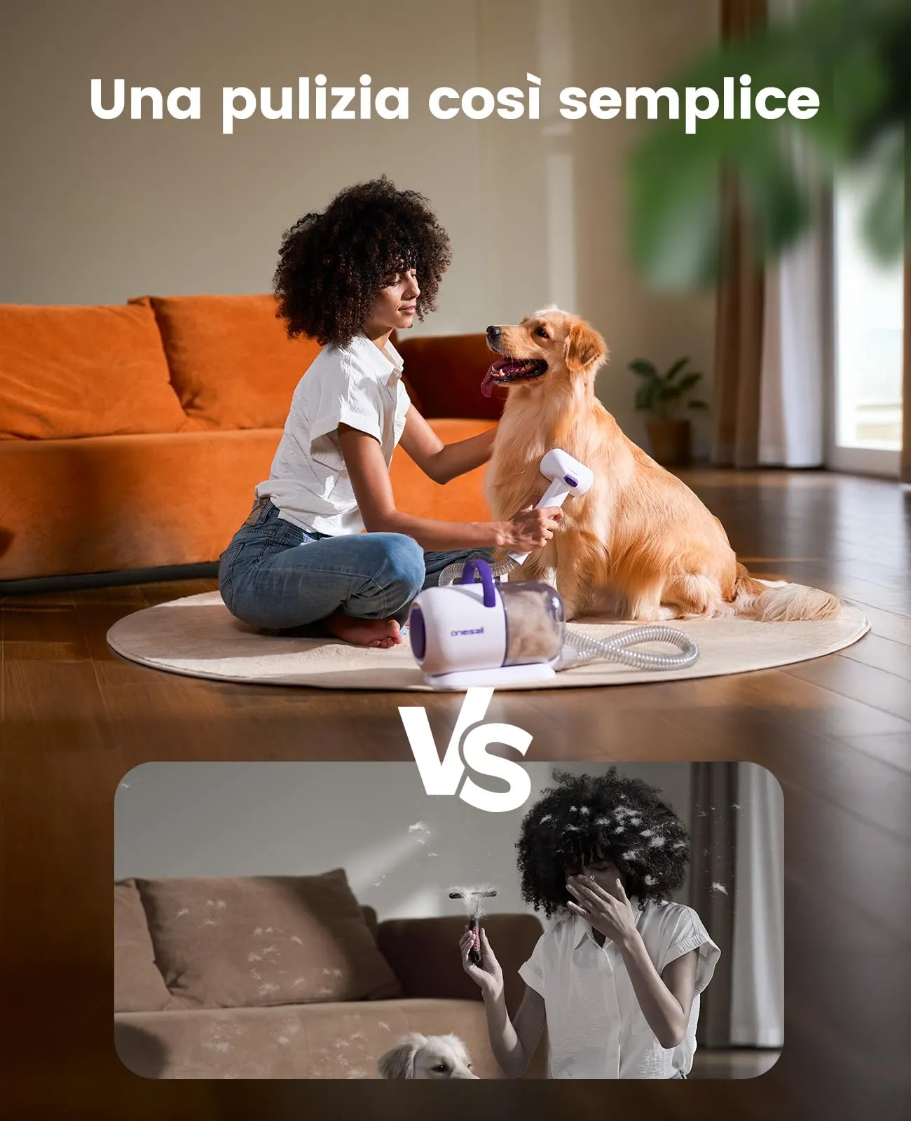 oneisall Aspirapolvere per cani con spazzola LM5 - immagine 6