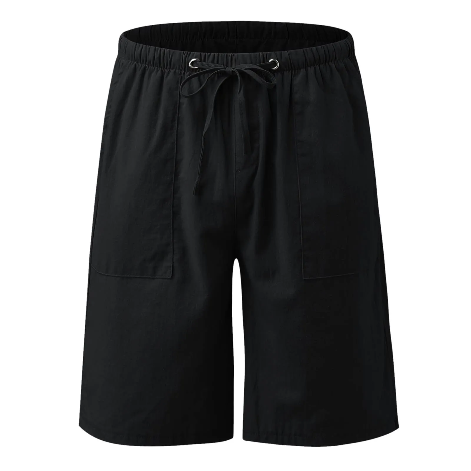 Generico Pantaloni Corti Donna Jeans Vita Alta Casual con Tasca e Coulisse Regolabile per Trekking Estivi Viaggi e Campeggio - immagine 2