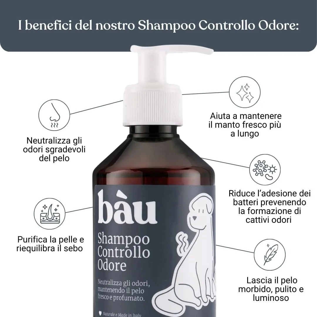 Bau Balsamo Cane Controllo Odori Purificante con Aloe Vera e Olio di Macadamia, 250ml - immagine 2