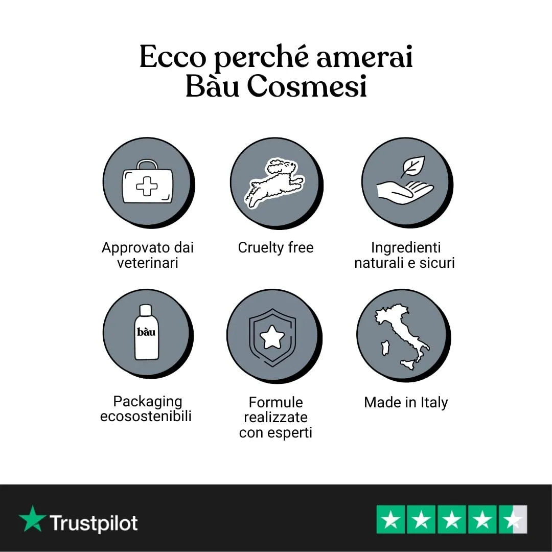Bau Balsamo Cane Controllo Odori Purificante con Aloe Vera e Olio di Macadamia, 250ml - immagine 9