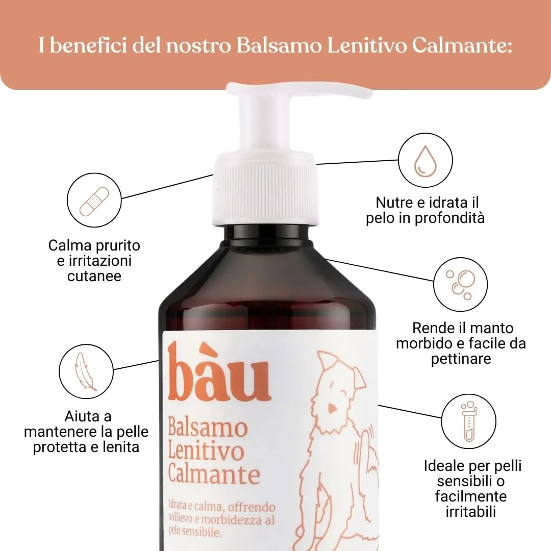 Bau Balsamo Cane Pelo Sensibile e Pelle Delicata con Calendula e Olio di Mandorle Dolci, 250ml - immagine 2