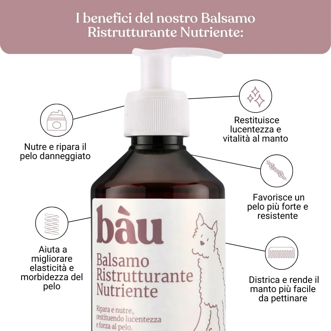 Bau Balsamo Cani Pelo Lungo Districante Ristrutturante e Idratante, 250ml - immagine 2