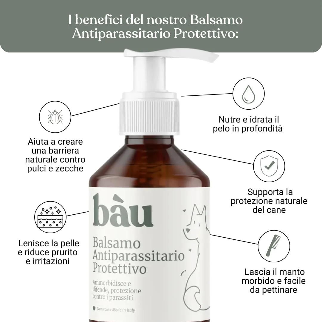 Bau Balsamo Cane Antiparassitario con Olio di Neem e Aloe Vera, 250ml - immagine 2