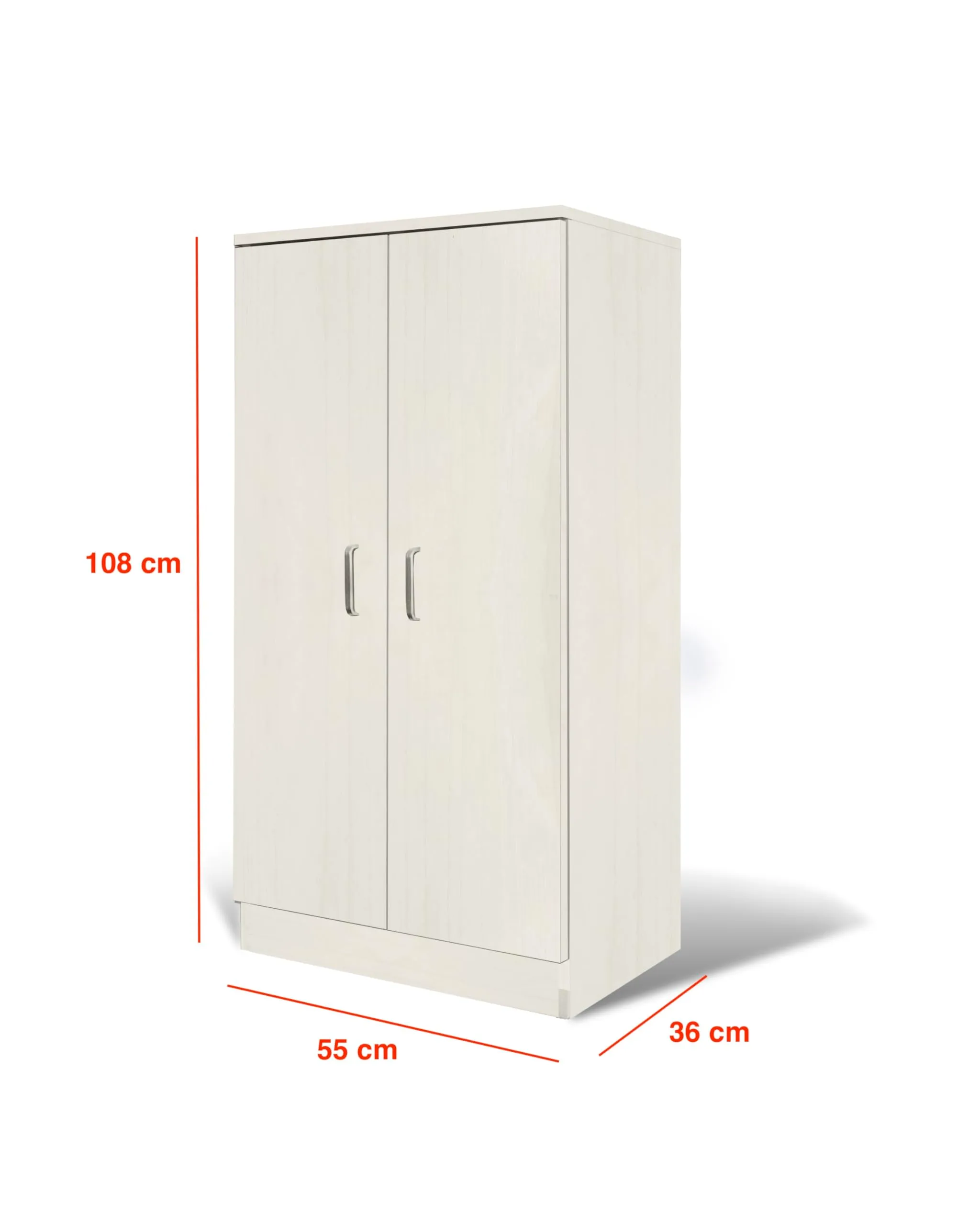 eacommerce Mobile Armadio Multiuso in Legno Scarpiera 2 Ante 6 Ripiani 55x36x108H cm Bianco Nordico - immagine 2