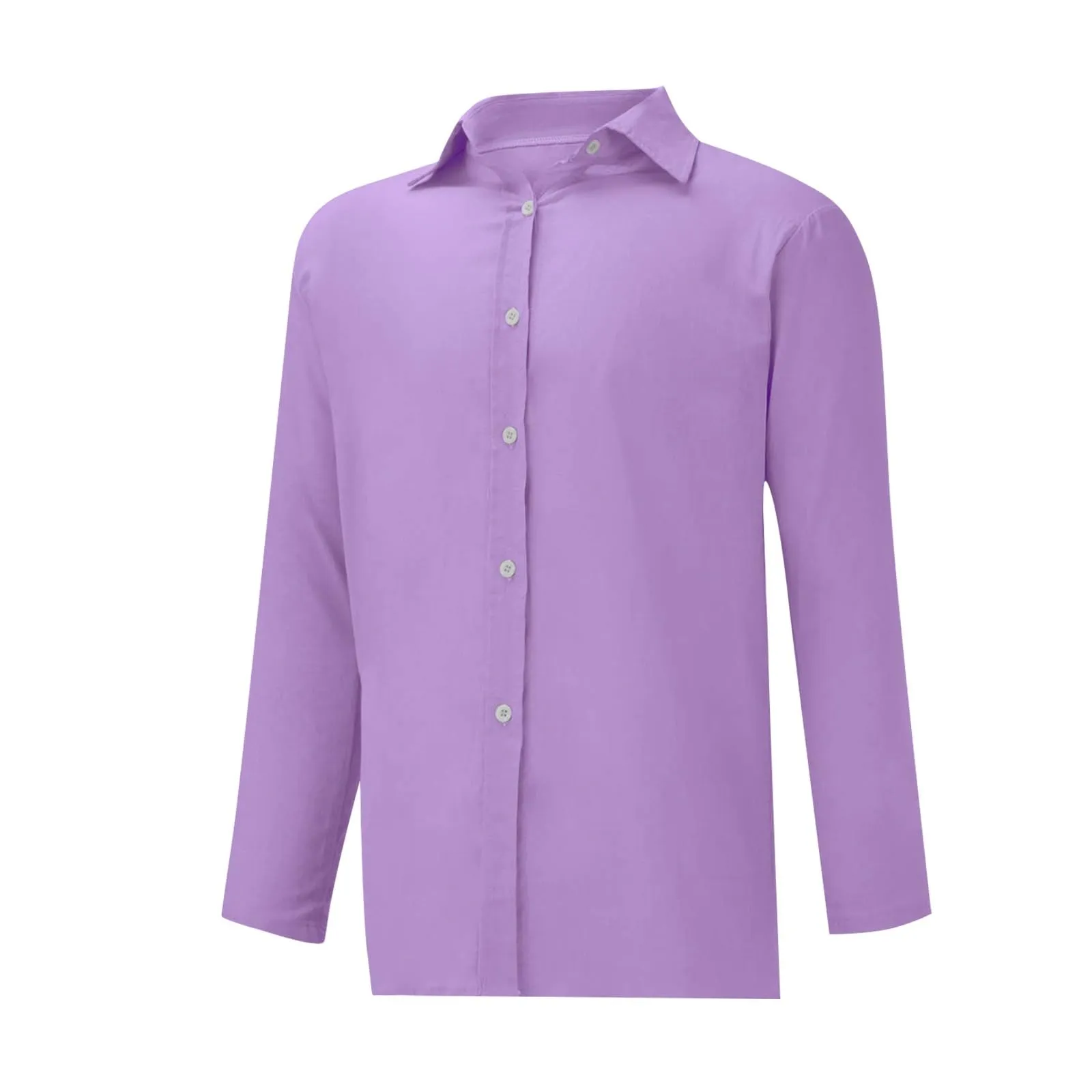 Cocila Casacca Chiffon Magliette Donna Manica Lunga Eleganti Curvy Camicia Maculata Blu - immagine 3