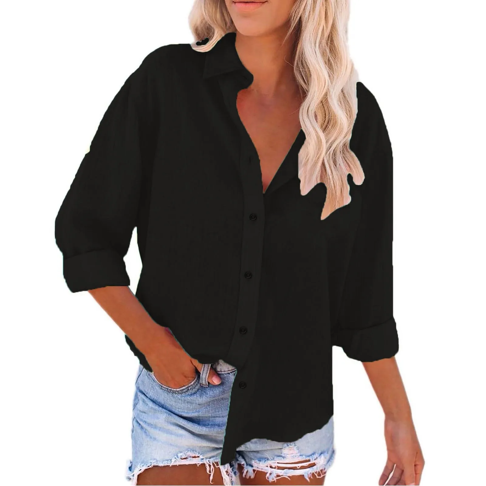 Cocila Camicia Donna Elegante Maniche Tre Quarti e Lunghe - immagine 1
