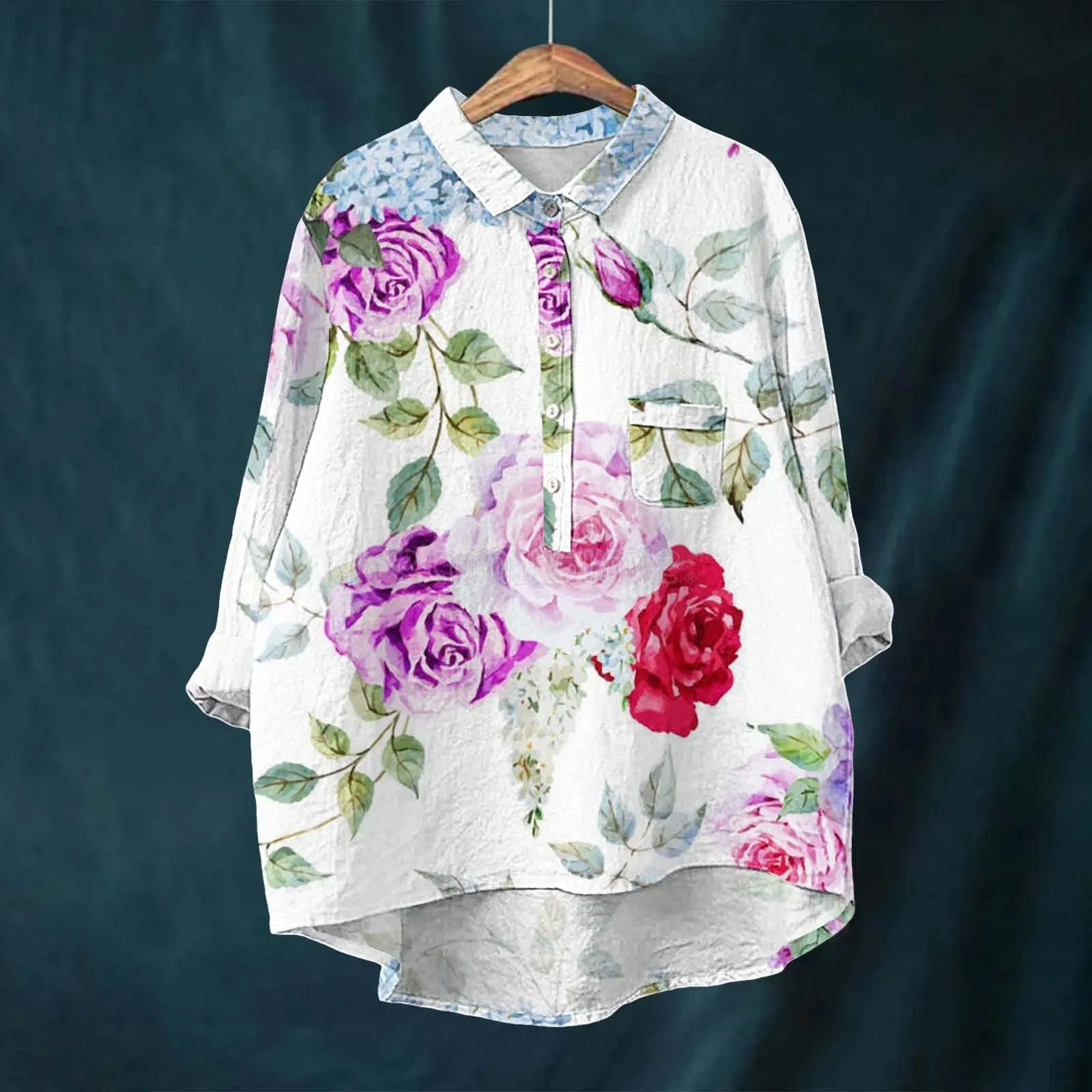 Cocila Camicia Mezza Manica Donna con Frange Elegante Curvy Estiva Bianco 3XL - immagine 2