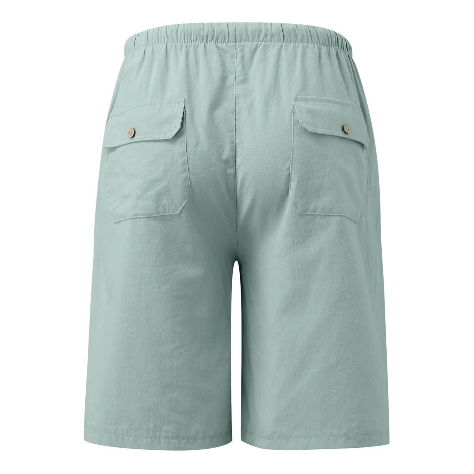 Generico Bermuda Donna Estivi in Lino e Jeans, Pantaloncini Corti Eleganti Casual con Vita Elasticizzata e Coulisse - immagine 4