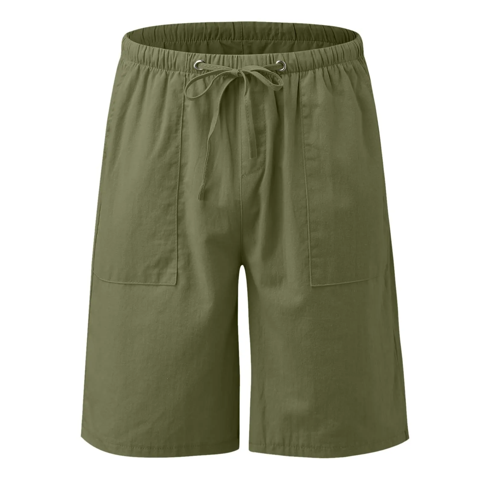 Generico Bermuda Donna Estivi Curvy, Pantaloncini Vita Alta Lunghezza al Ginocchio Cargo con Tasche per Trekking, Viaggi e Sport - immagine 2