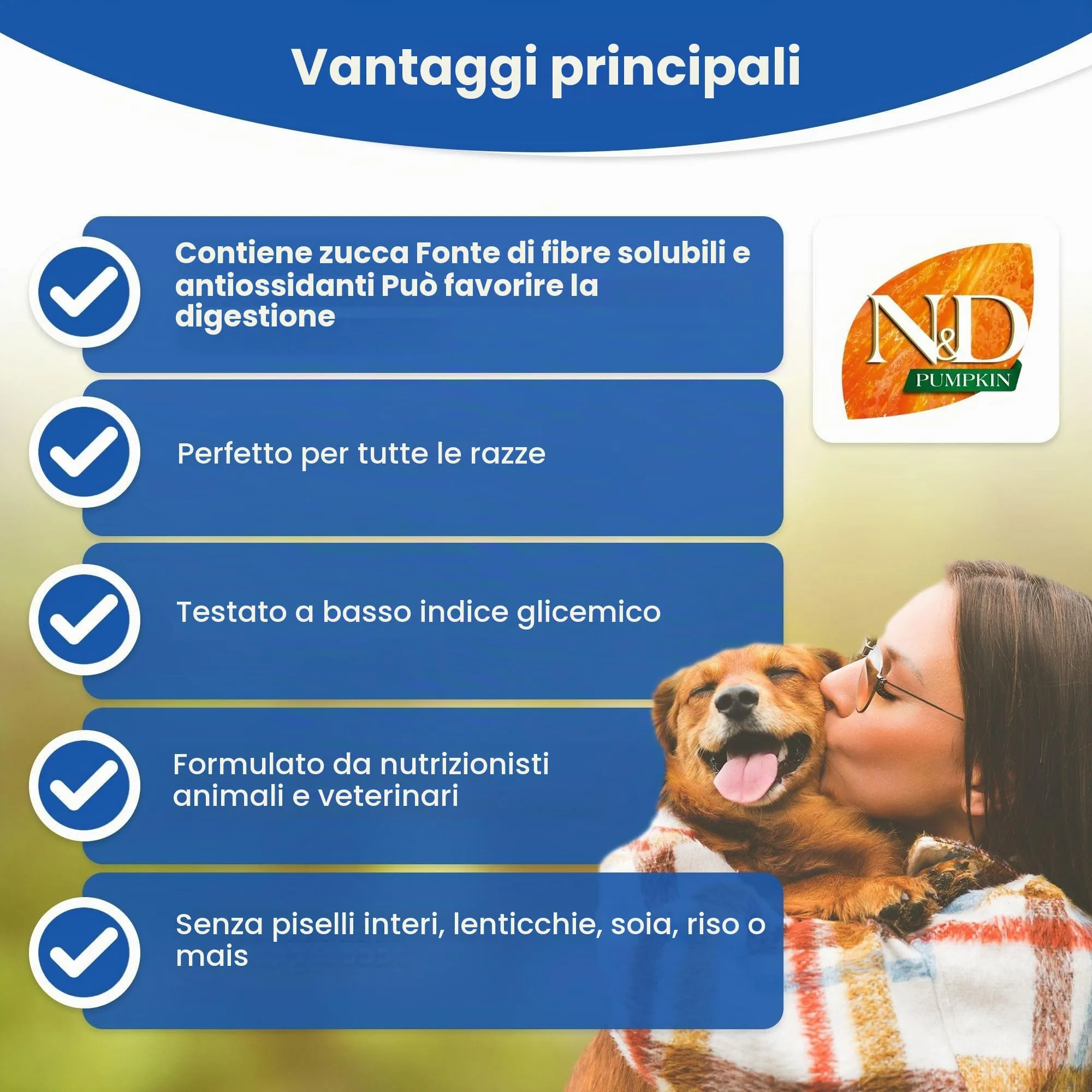 N&D Pumpkin Lamb, Pumpkin and Blueberries Dog Food, Adult Medium/Maxi, 12kg - immagine 4