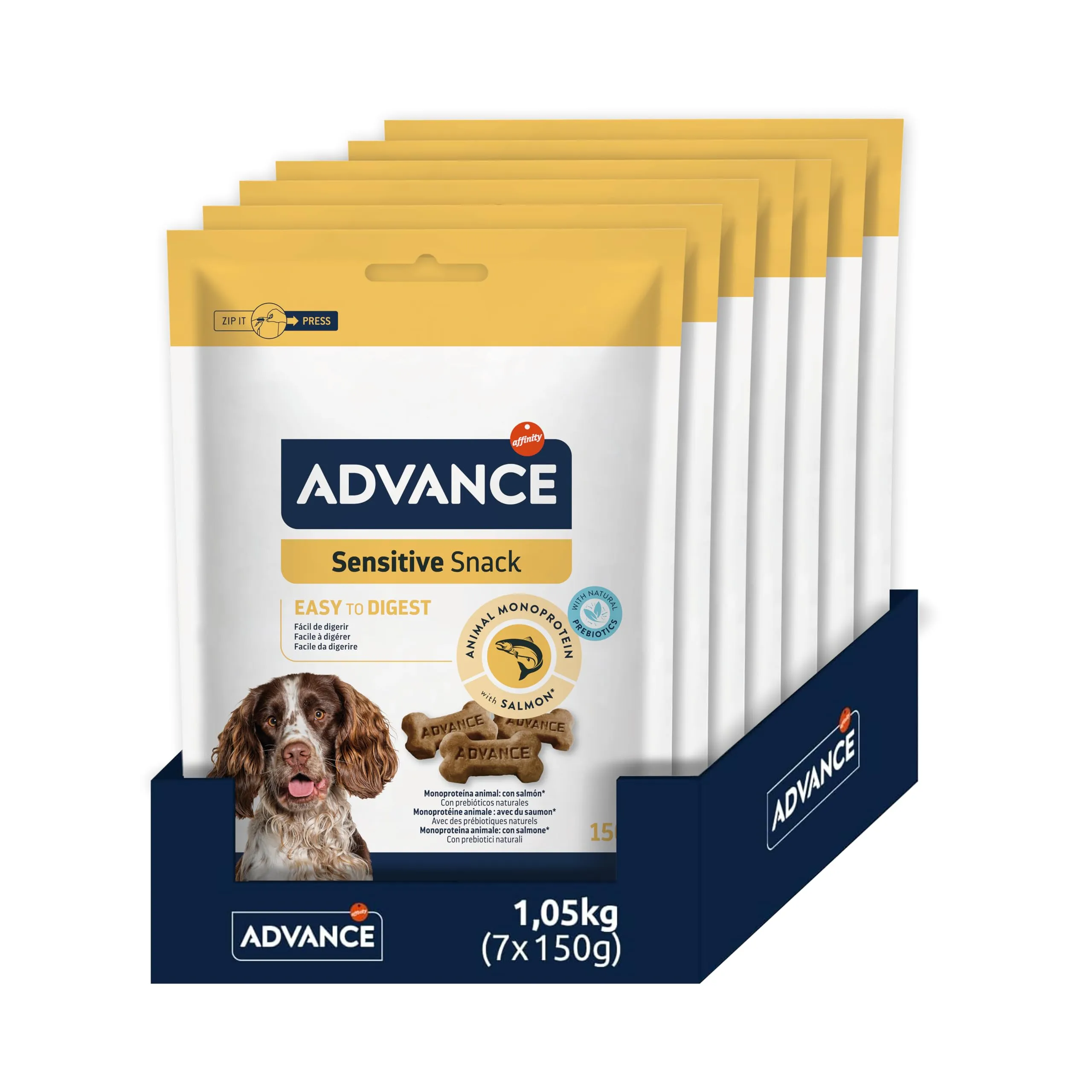 Advance Sensitive Snacks for Dogs with Digestive Sensitivity and Skin Symptoms, 7 x 150g (1050g) - immagine 1