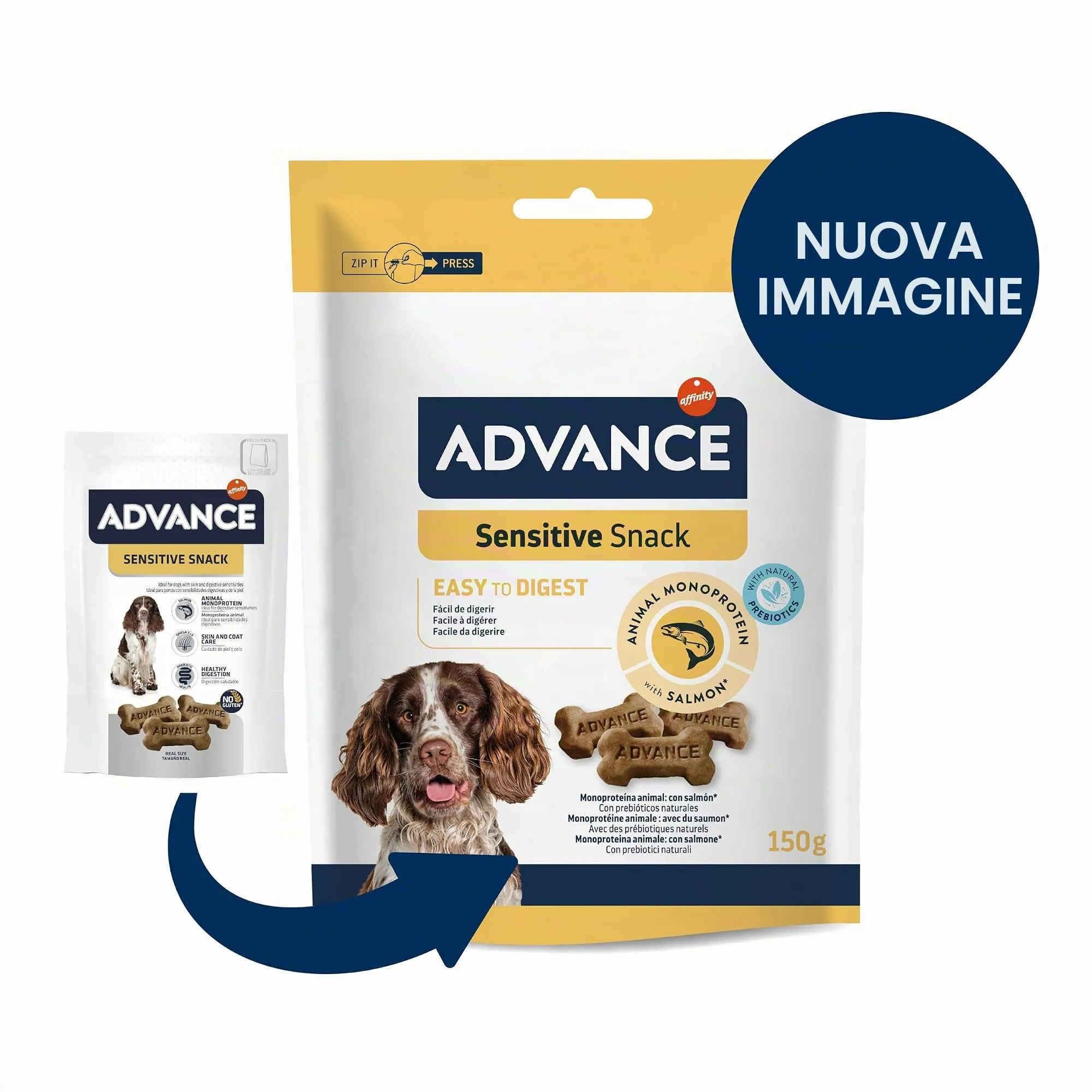 Advance Sensitive Snacks for Dogs with Digestive Sensitivity and Skin Symptoms, 7 x 150g (1050g) - immagine 3