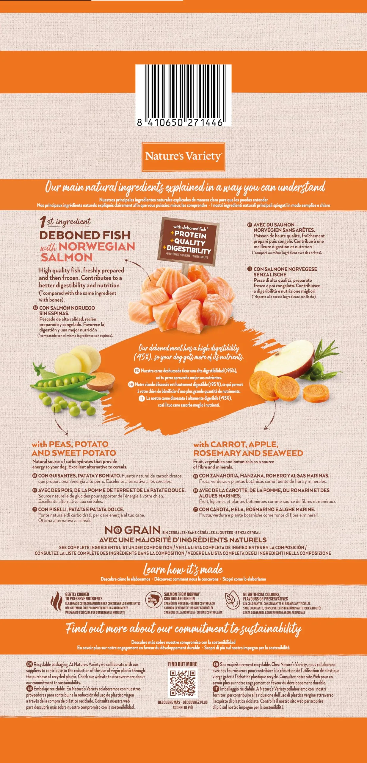 Nature's Variety Original No Grain Cibo per Cani Adulti Mini con Salmone 7 kg - immagine 3