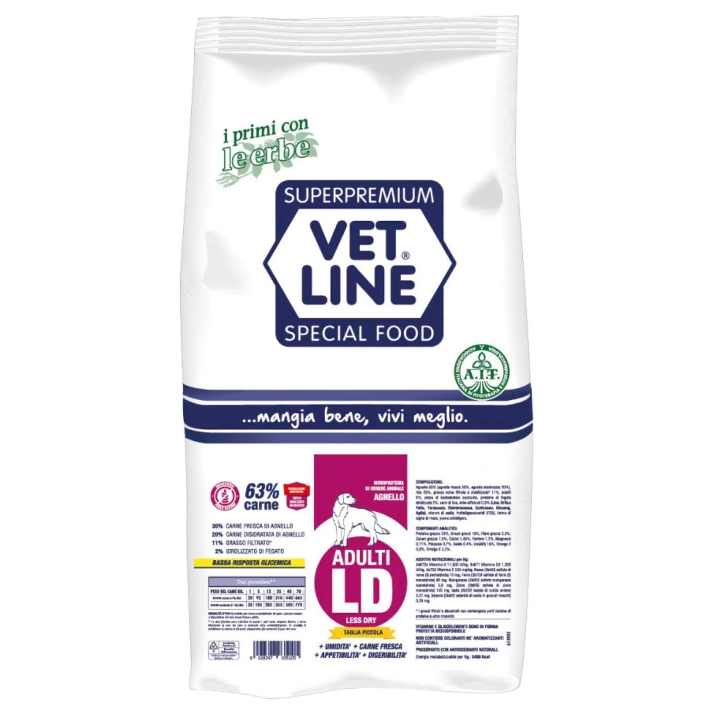 Vet Line Adulto LD Piccola Taglia Agnello 3 kg - immagine 1
