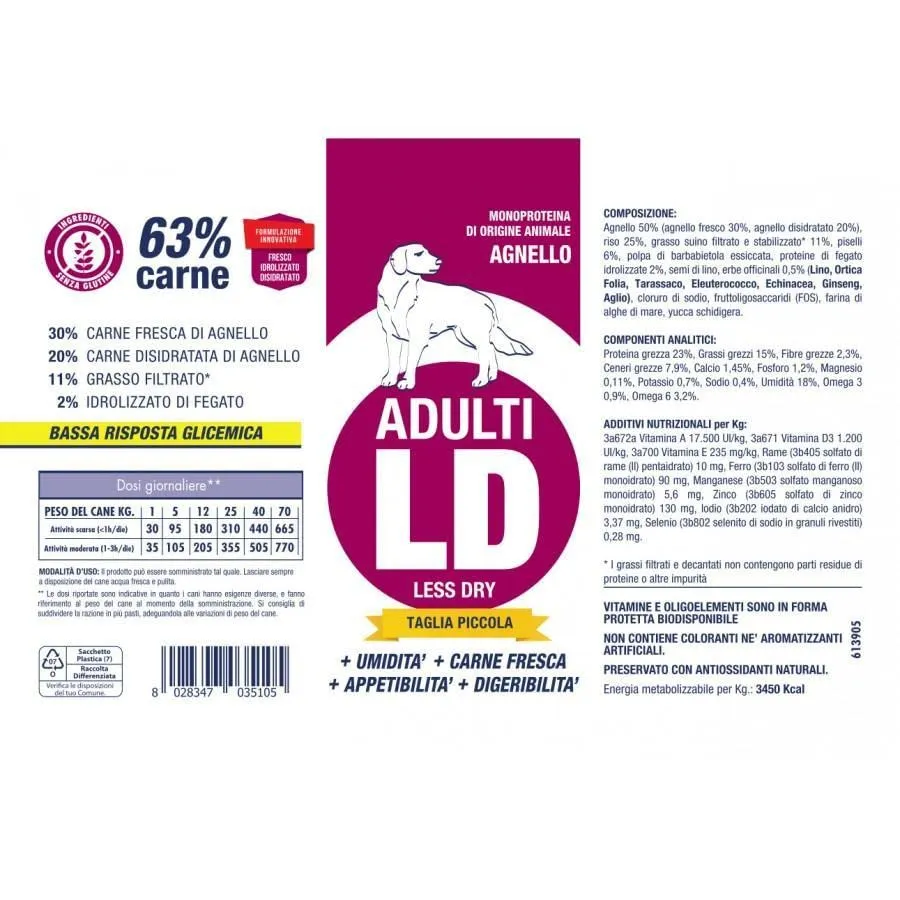 Vet Line Adulto LD Piccola Taglia Agnello 3 kg - immagine 3