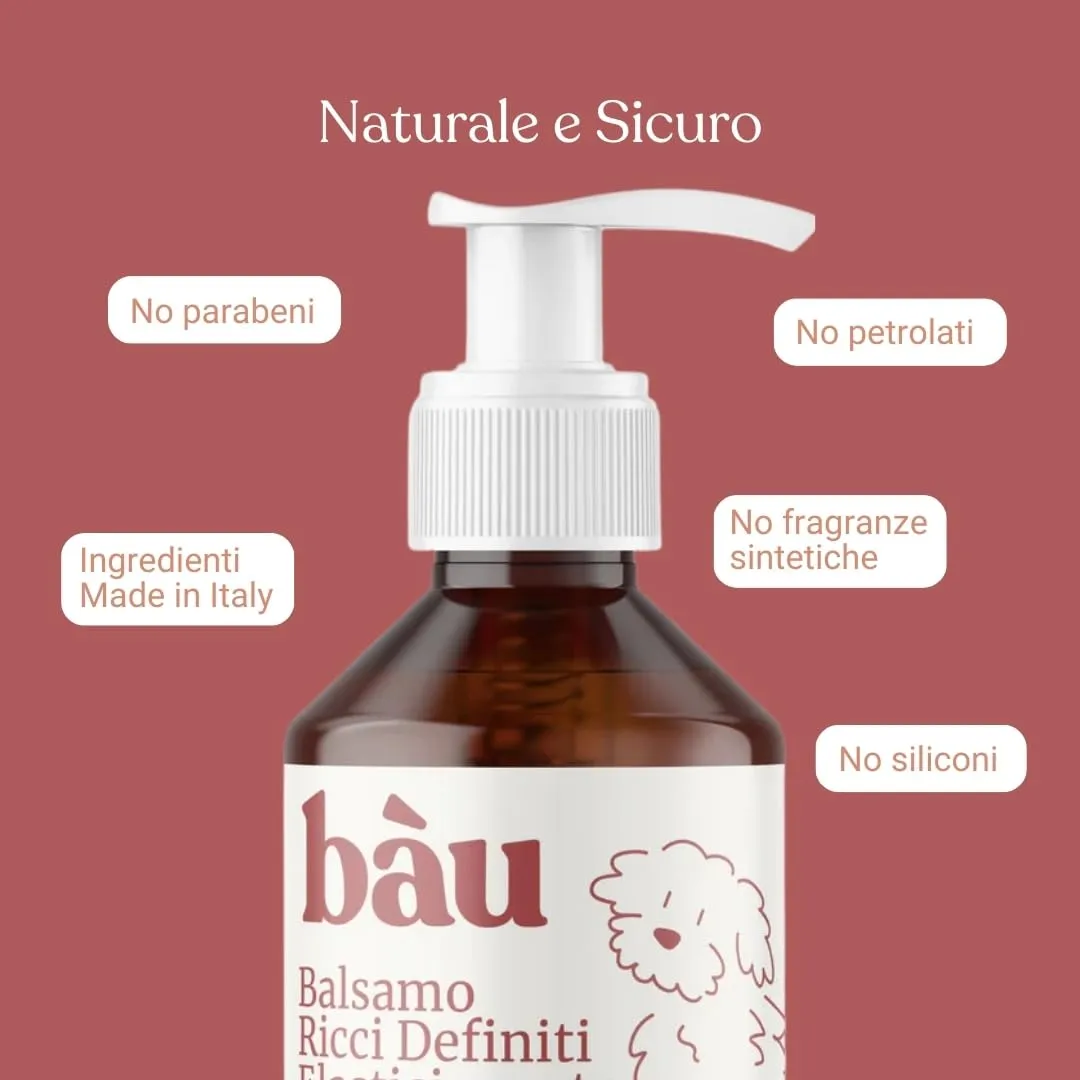 Bau Balsamo Cane Ricci Definiti Elasticizzante con Olio di Macadamia Biologico e Acqua di Riso, 250ml - immagine 6