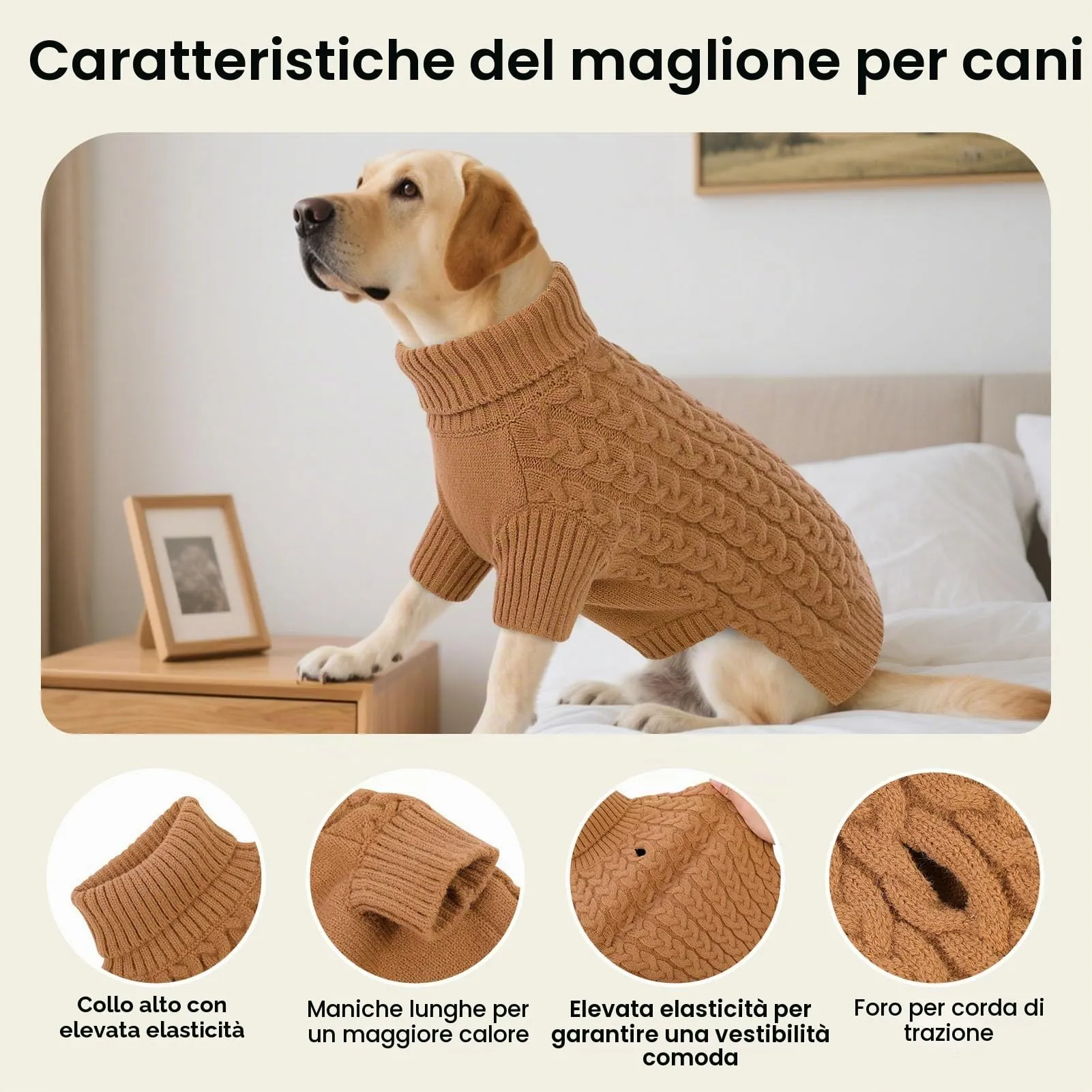 ASENKU Maglioncino per Cane, Taglia S, Tinta Unita - immagine 3