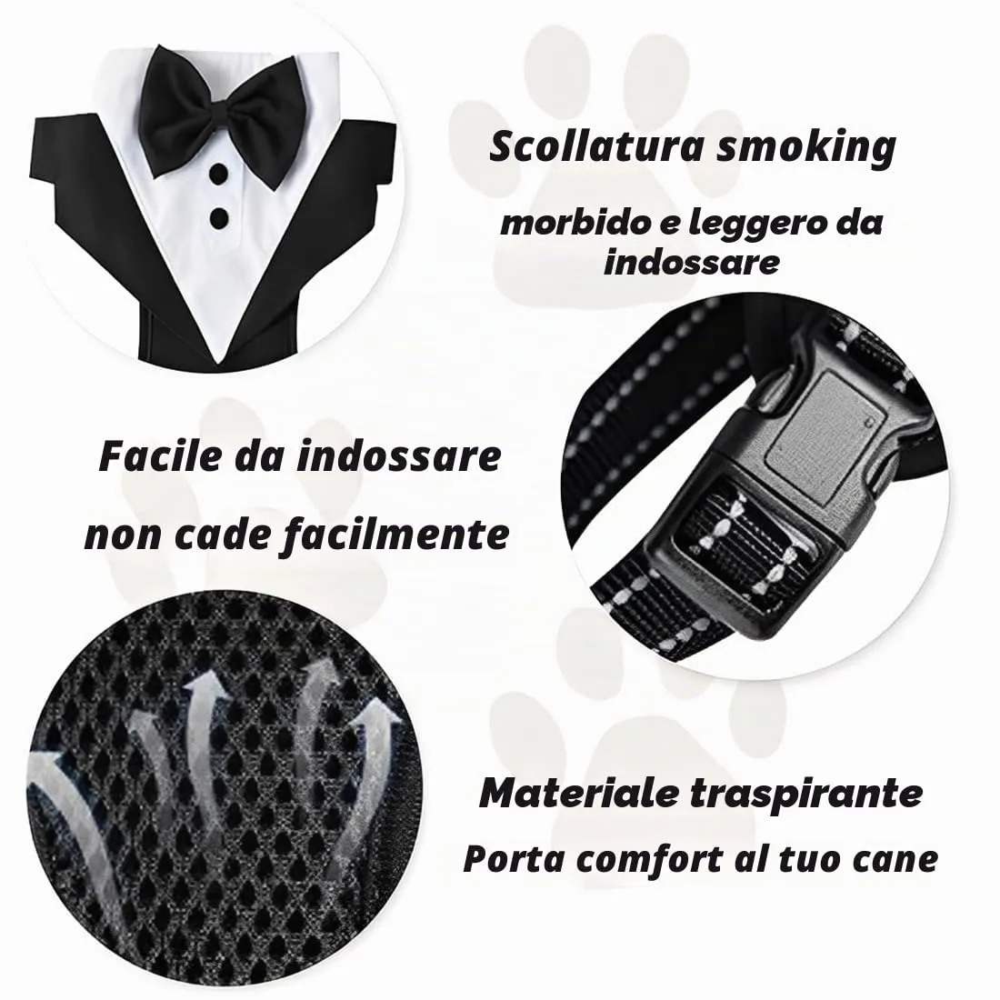 FHRYNA Set Collare a Bandana con Papillon, Pettorina e Guinzaglio (1.5m), Taglia M - immagine 3