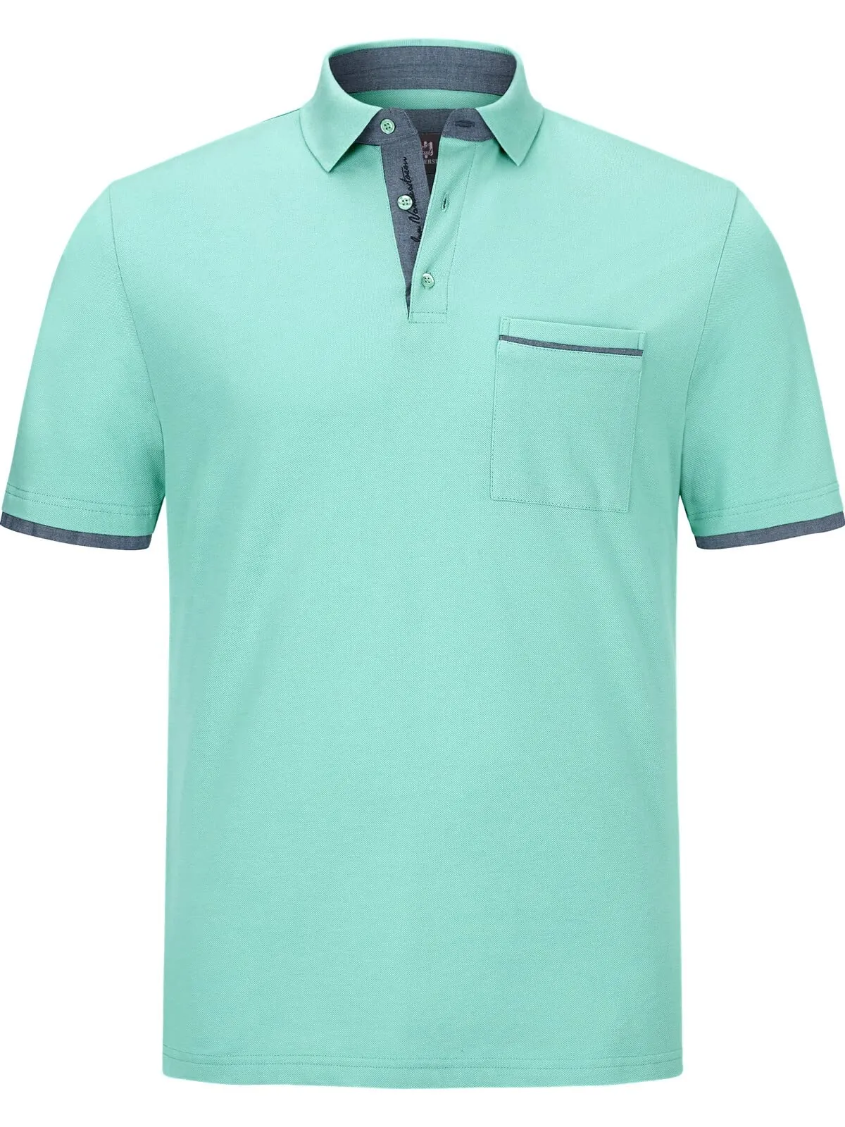 Jan Vanderstorm Polo da uomo Melker, Turchese, L - immagine 1