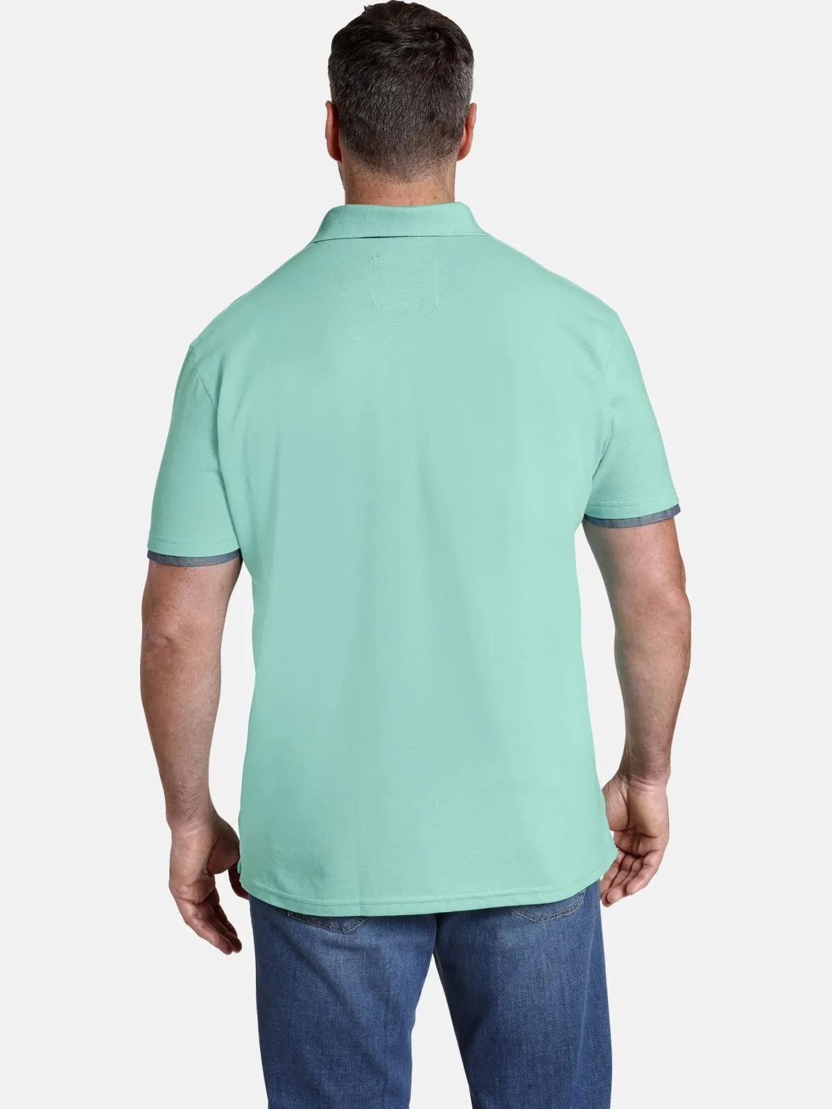 Jan Vanderstorm Polo da uomo Melker, Turchese, 3XL - immagine 4