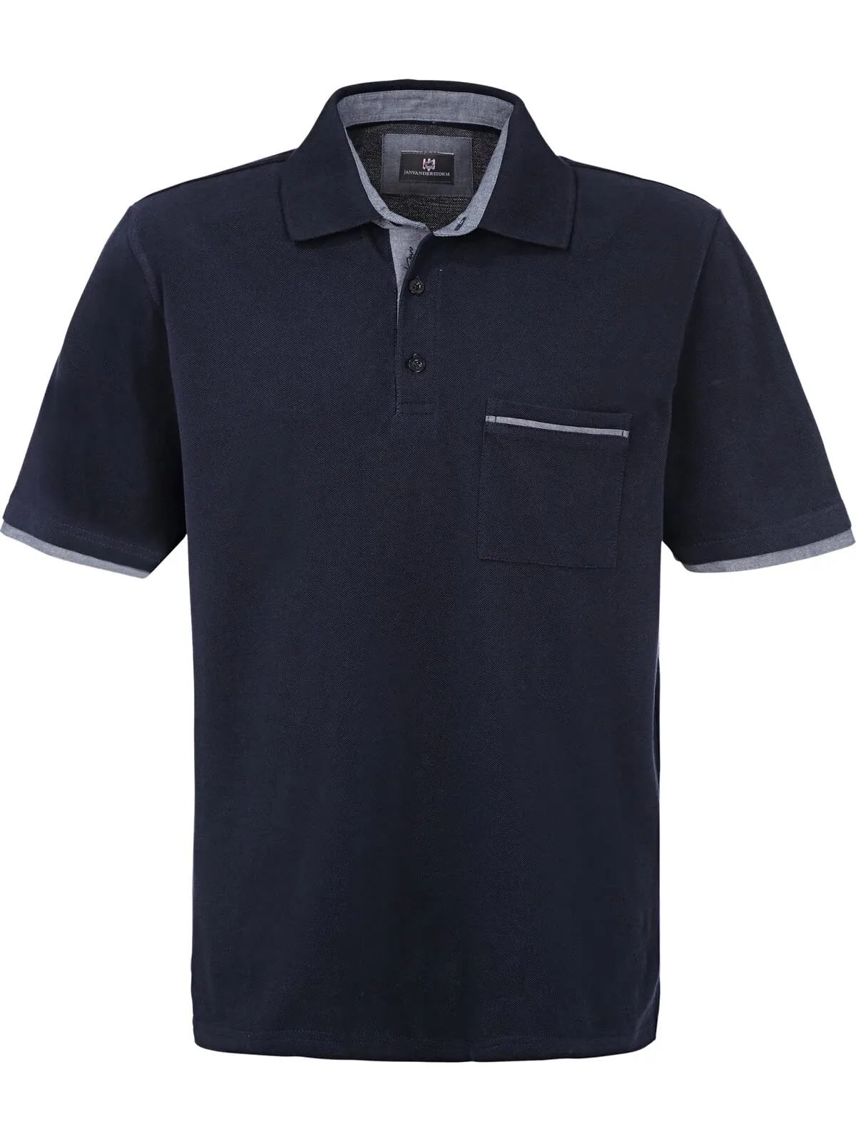 Jan Vanderstorm Polo da uomo Melker, Blu scuro, XXL - immagine 1