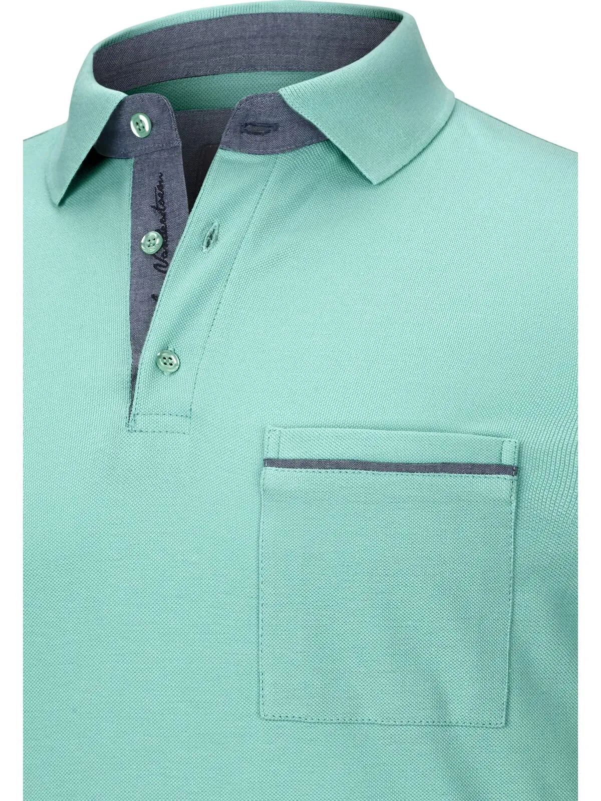 Jan Vanderstorm Polo da uomo a maniche corte, Turchese, 7XL - immagine 6