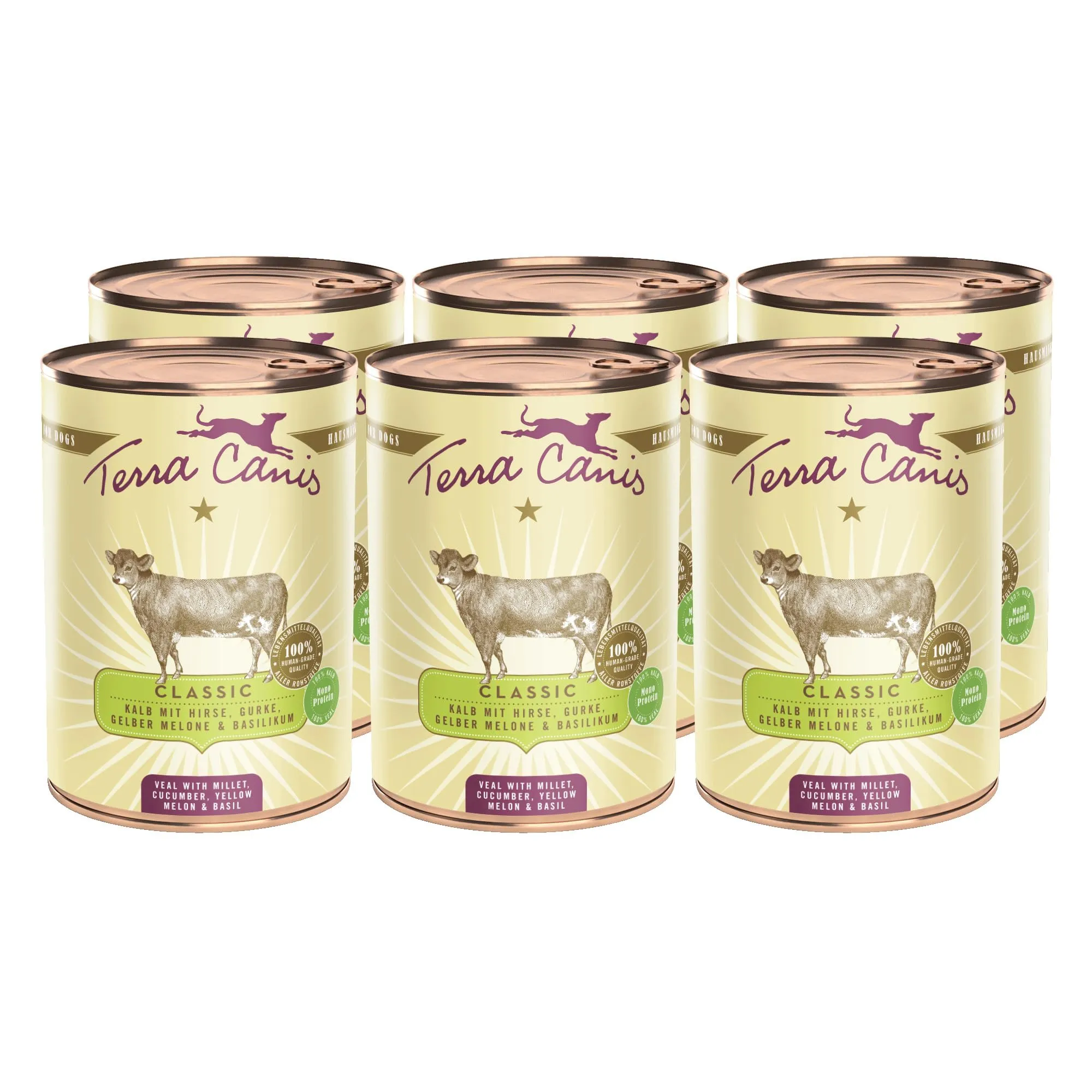 Terra Canis Classic Vitello con miglio e cetriolo, 6x400g - immagine 1