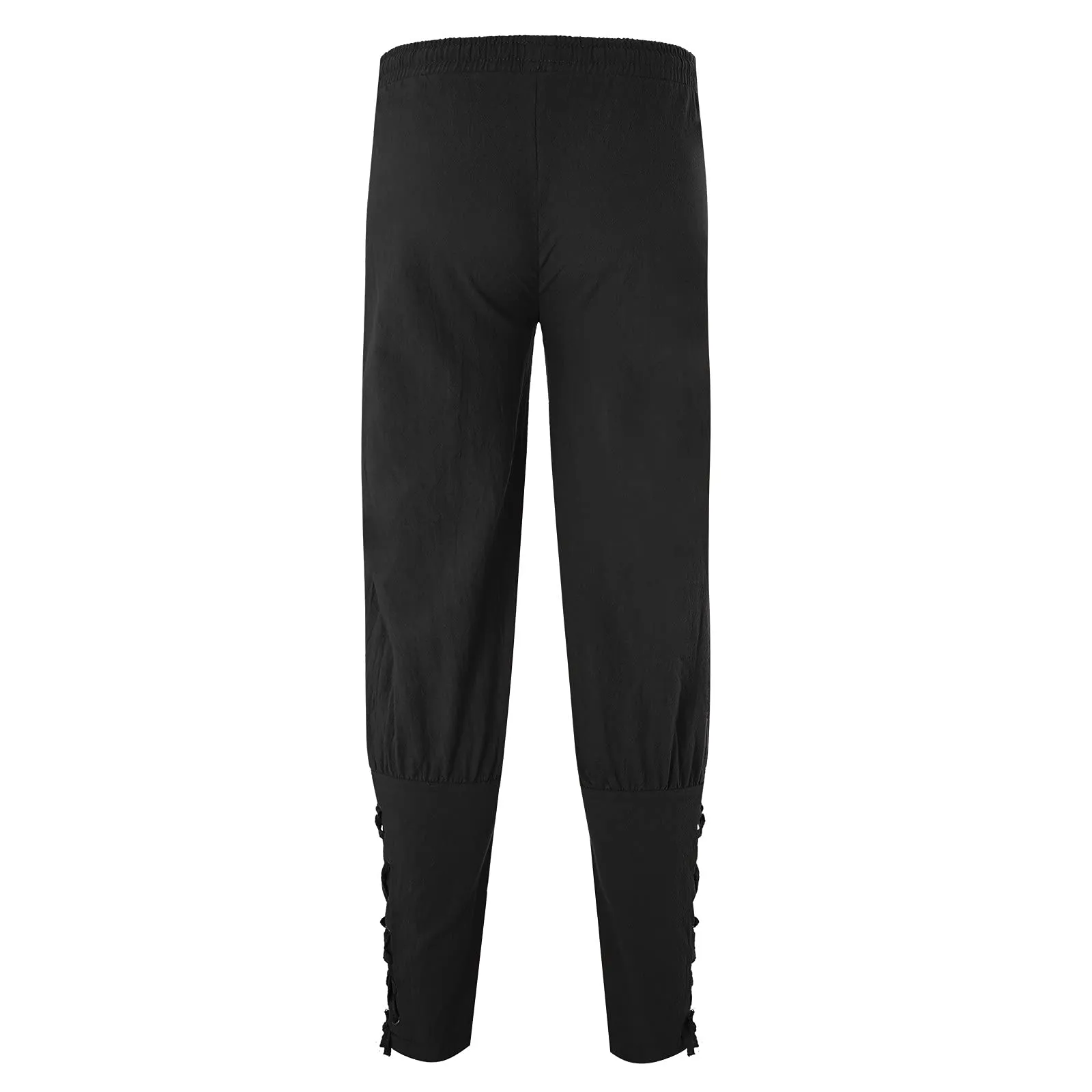 Generisch Pantaloni Medievali da Uomo in Lino Stile Rinascimentale Vichingo, Nero, 3XL - immagine 5