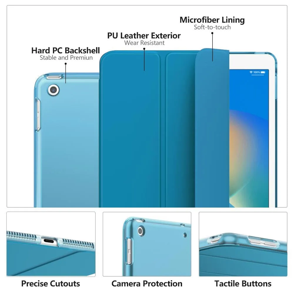 MoKo Cover for iPad 9th/8th/7th Gen 10.2" (2019-2021), Porto Blu - immagine 4