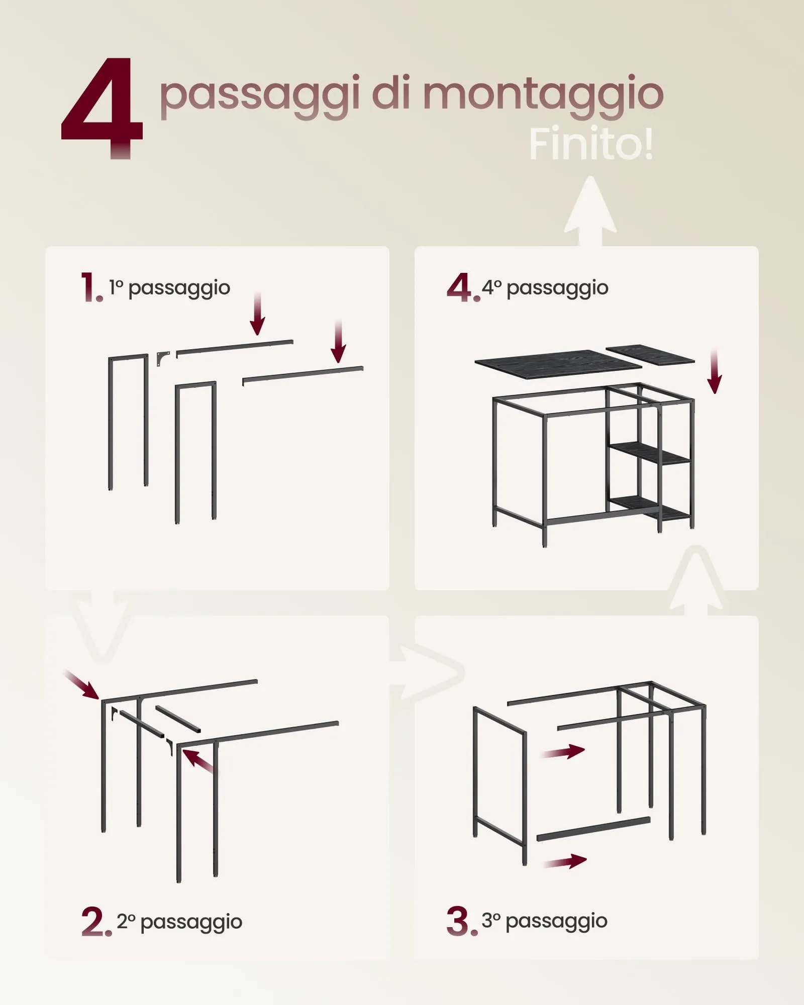 VASAGLE Scrivania per Computer Moderna, 100 x 50 x 76 cm, Nero Ebano - immagine 7