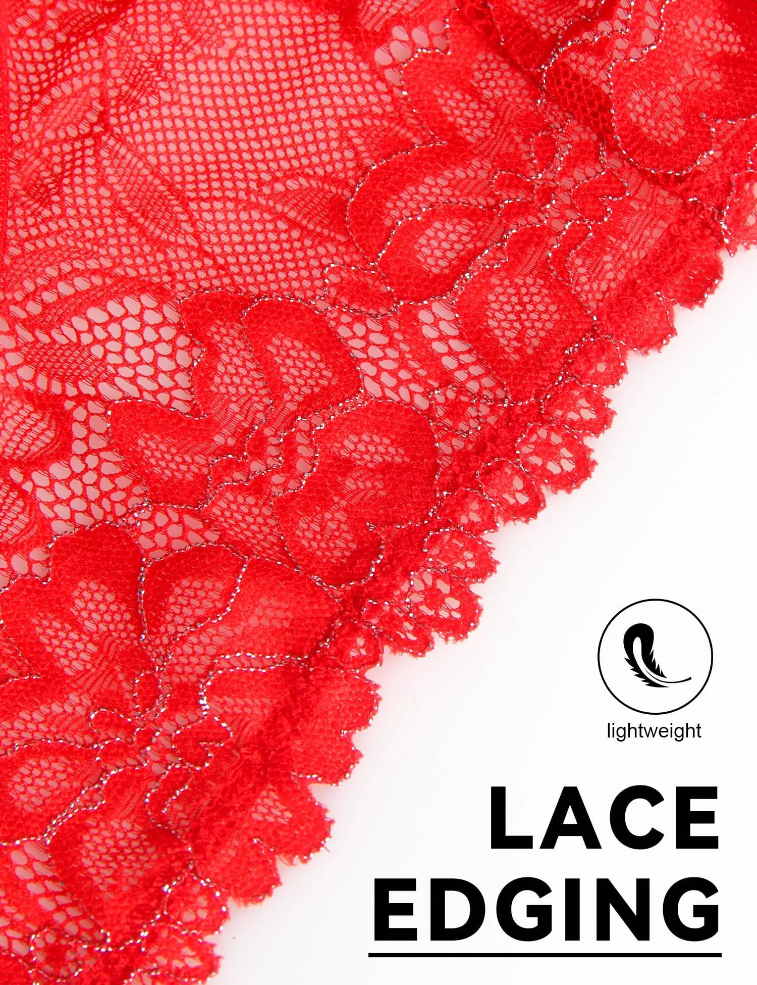 sunshinelady Perizoma Donna Pizzo Tanga Aperto Brasiliana Curvy Rosso XL - immagine 6