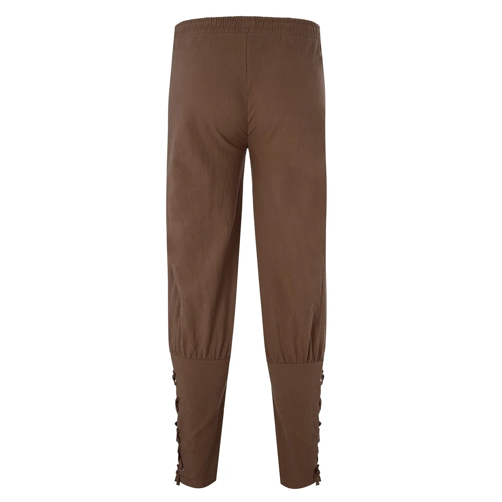 Generisch Pantaloni Medievali da Uomo in Lino Stile Rinascimentale Vichingo, Marrone, 3XL - immagine 7