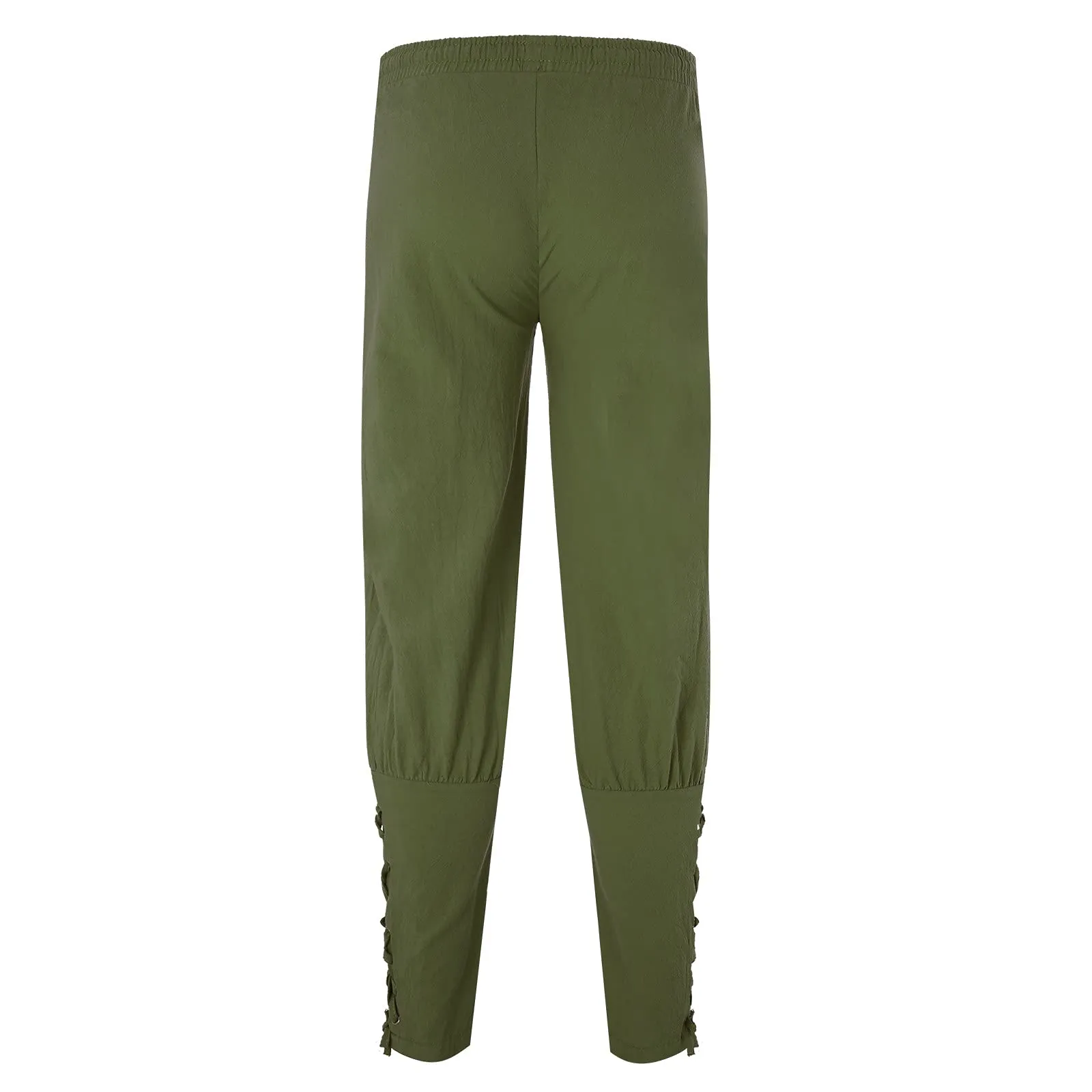 Generisch Pantaloni Medievali in Lino Stile Rinascimentale per Uomo, Verde, M - immagine 5