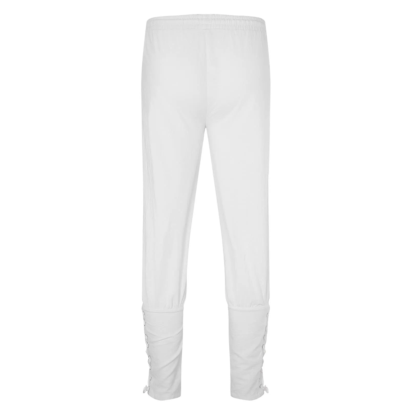 Generisch Pantaloni Medievali in Lino Stile Rinascimentale per Uomo, Bianco, M - immagine 5