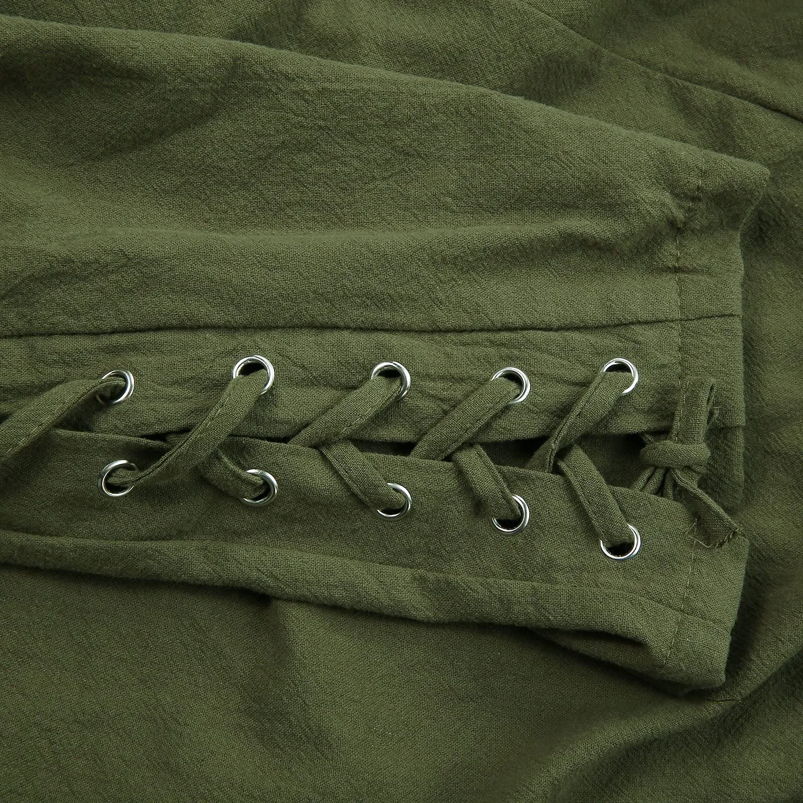 Generisch Pantaloni Medievali da Uomo in Lino Stile Rinascimentale Vichingo, Verde, XXL - immagine 8