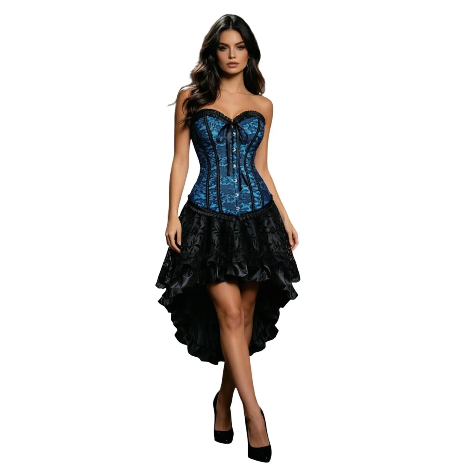 HEMNACU Abito Corsetto da Donna, Z Blu, 6XL - immagine 1