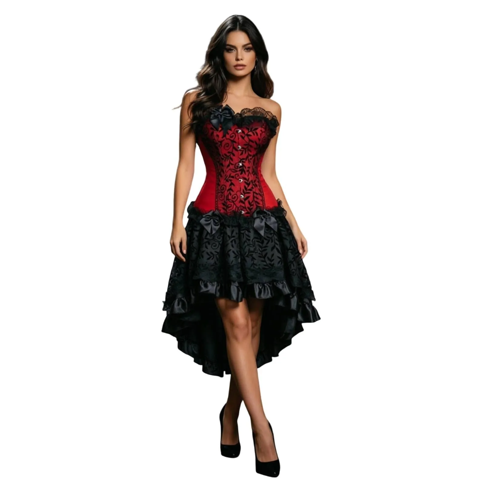 HEMNACU Abito Corsetto da Donna, Vinaccia, 6XL - immagine 1