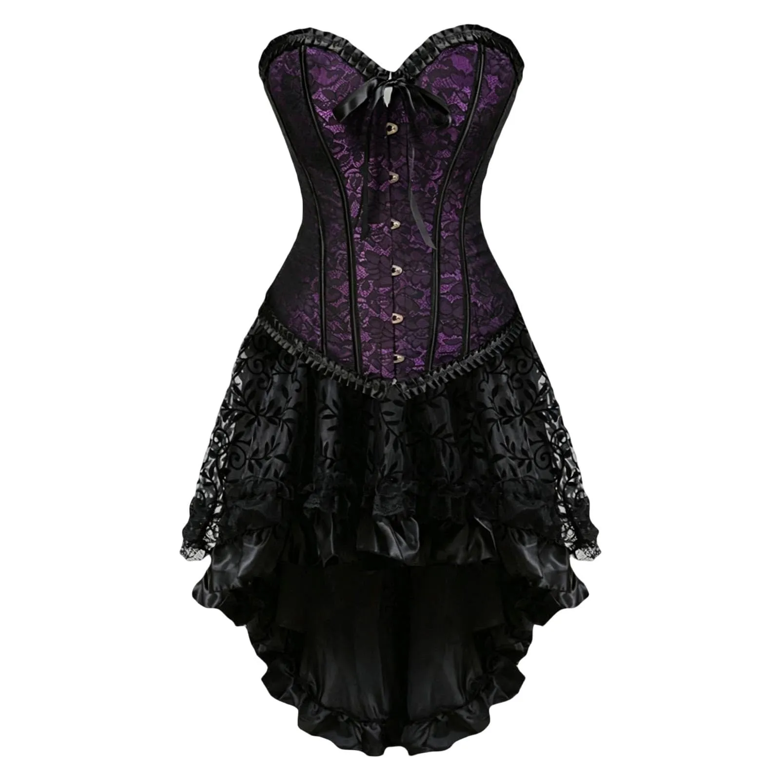 HEMNACU Abito Corsetto da Donna, Viola, XL - immagine 5