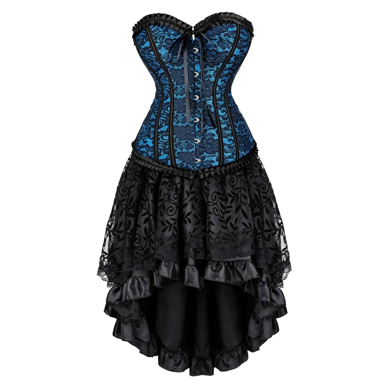 HEMNACU Abito Corsetto da Donna, Z Blu, XL - immagine 5
