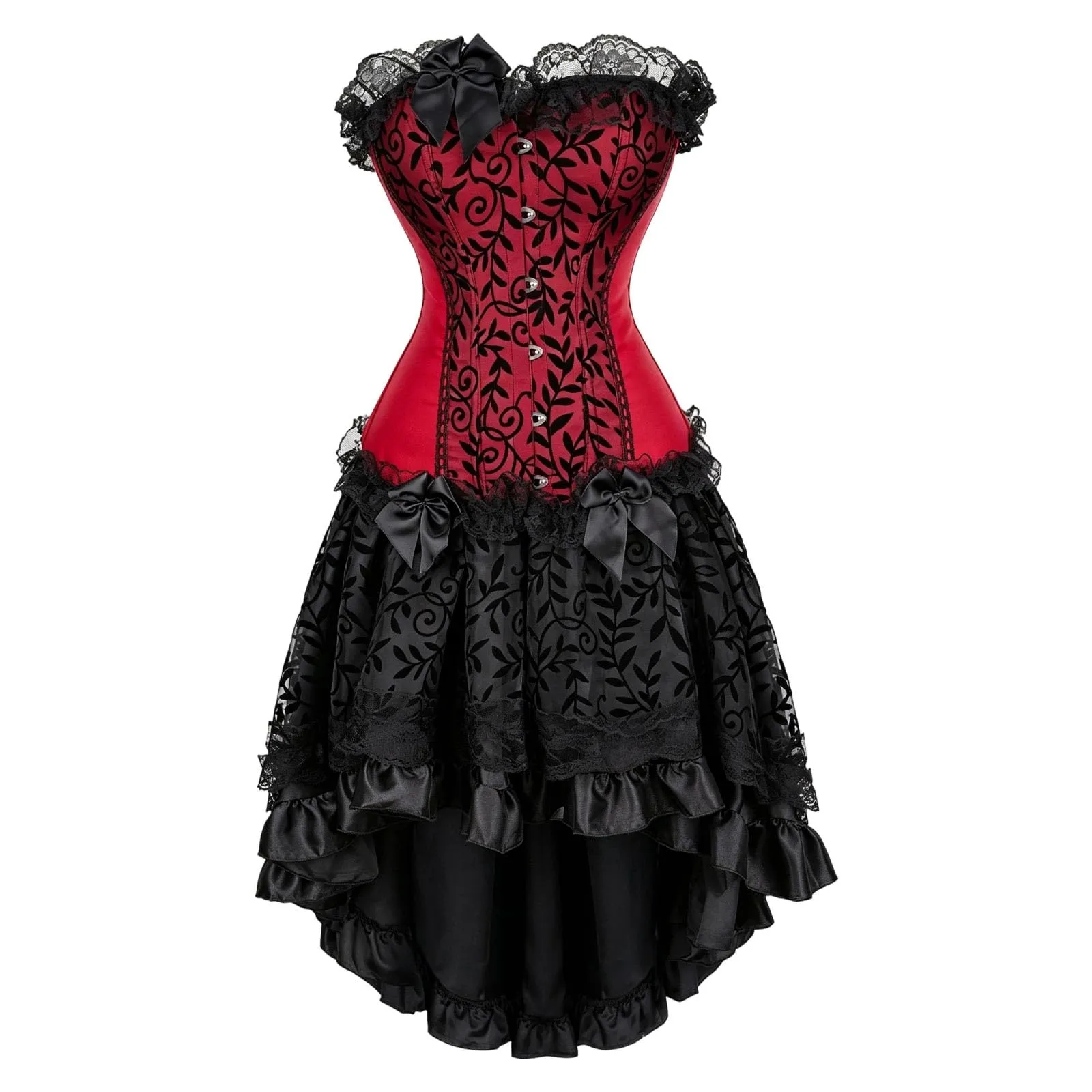 HEMNACU Abito Corsetto da Donna, Vinaccia, XL - immagine 5