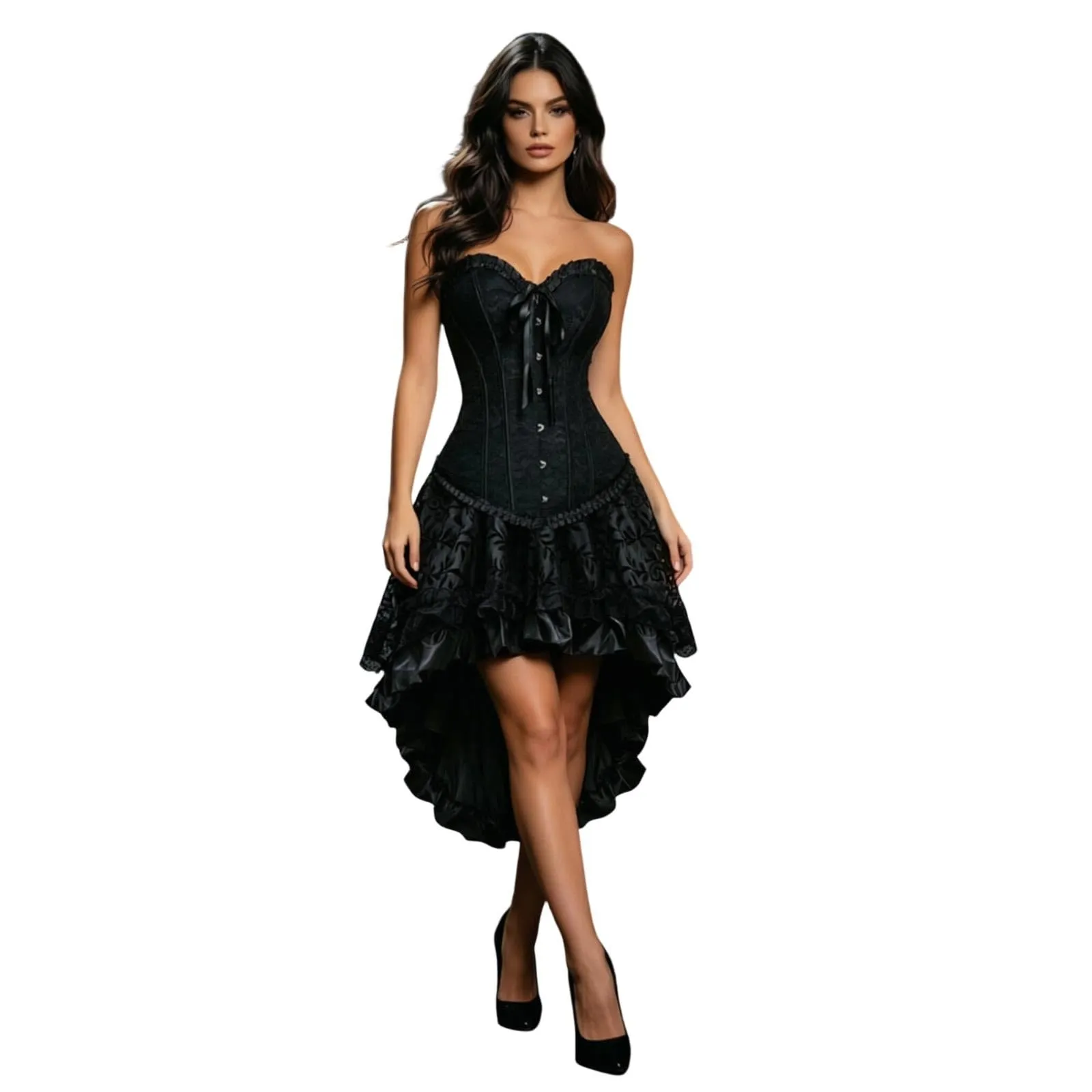 HEMNACU Abito Corsetto da Donna, Nero, XS - immagine 1