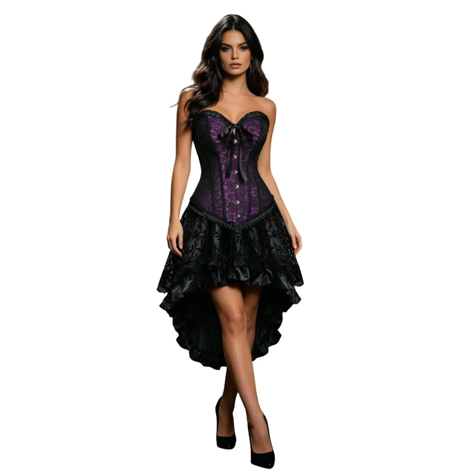 HEMNACU Abito Corsetto da Donna, Viola, 6XL - immagine 1