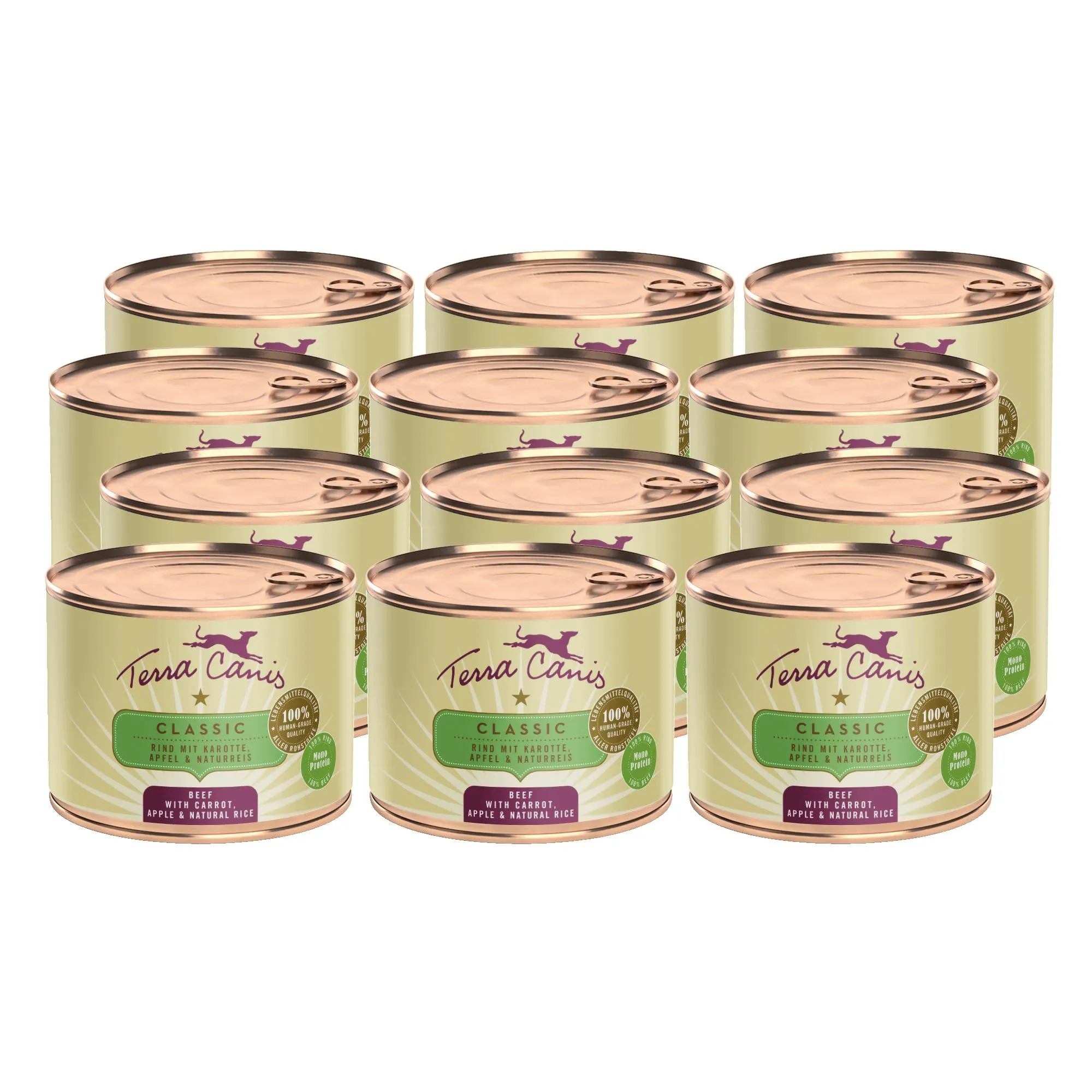Terra Canis Classic Manzo con Carota Cibo Umido per Cani, 12x200g - immagine 1