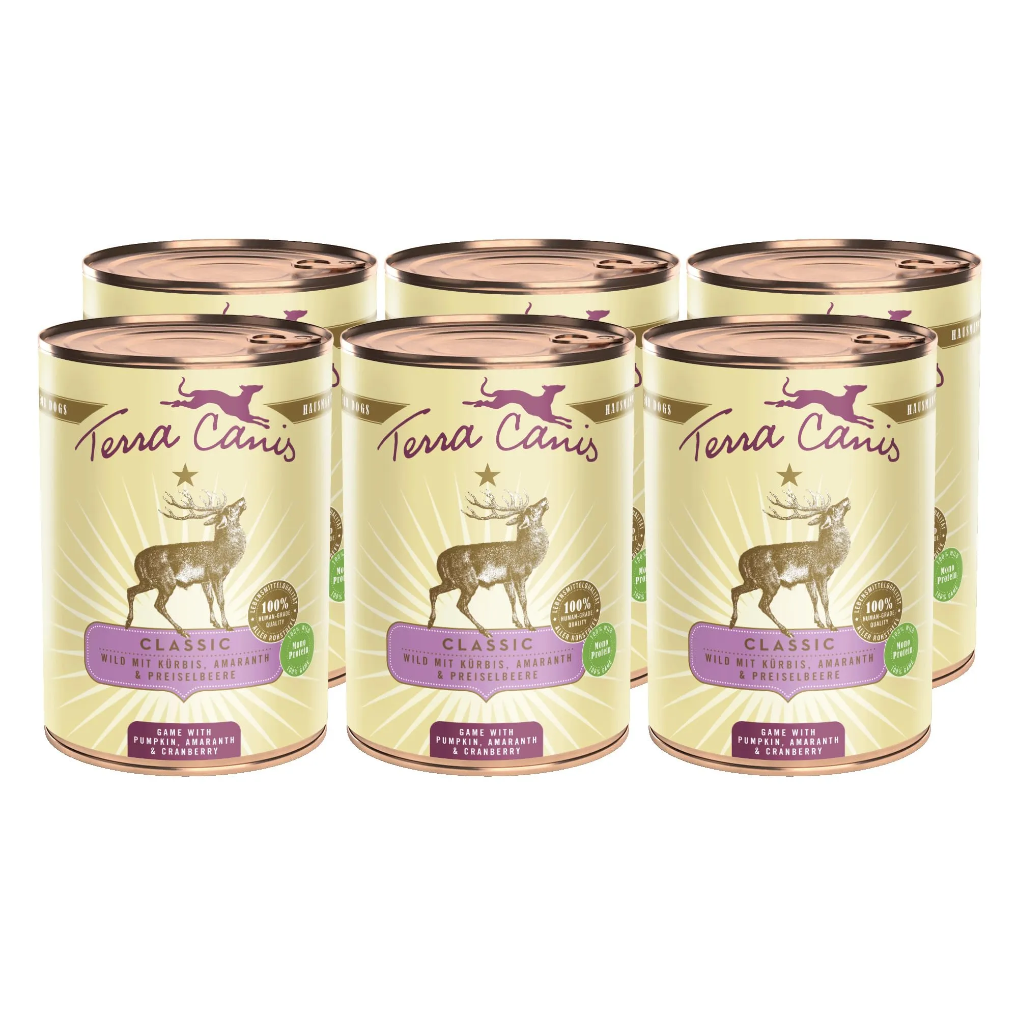 Terra Canis Selvaggina con zucca, Cibo Umido Classic per cani, 6x400g - immagine 1
