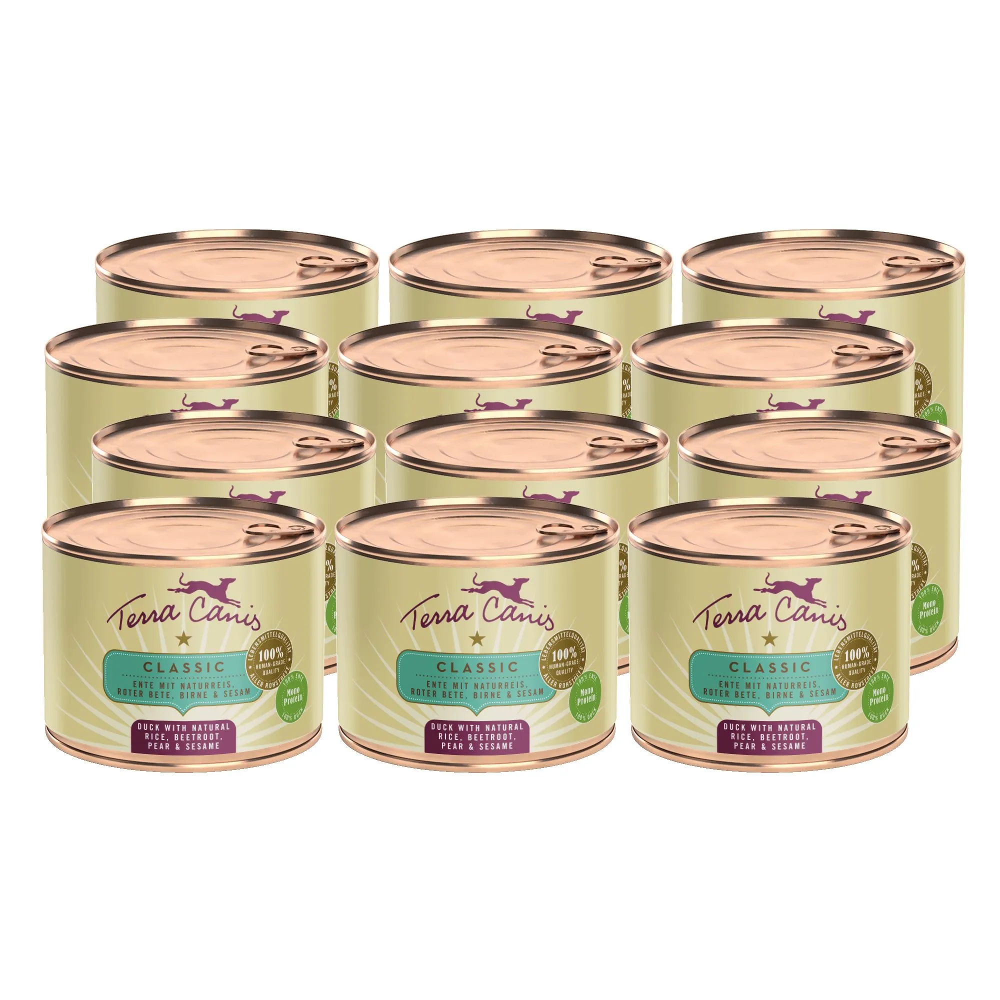 Terra Canis Classic Anatra e Riso Integrale, Cibo Umido per Cani, 12x200g - immagine 1
