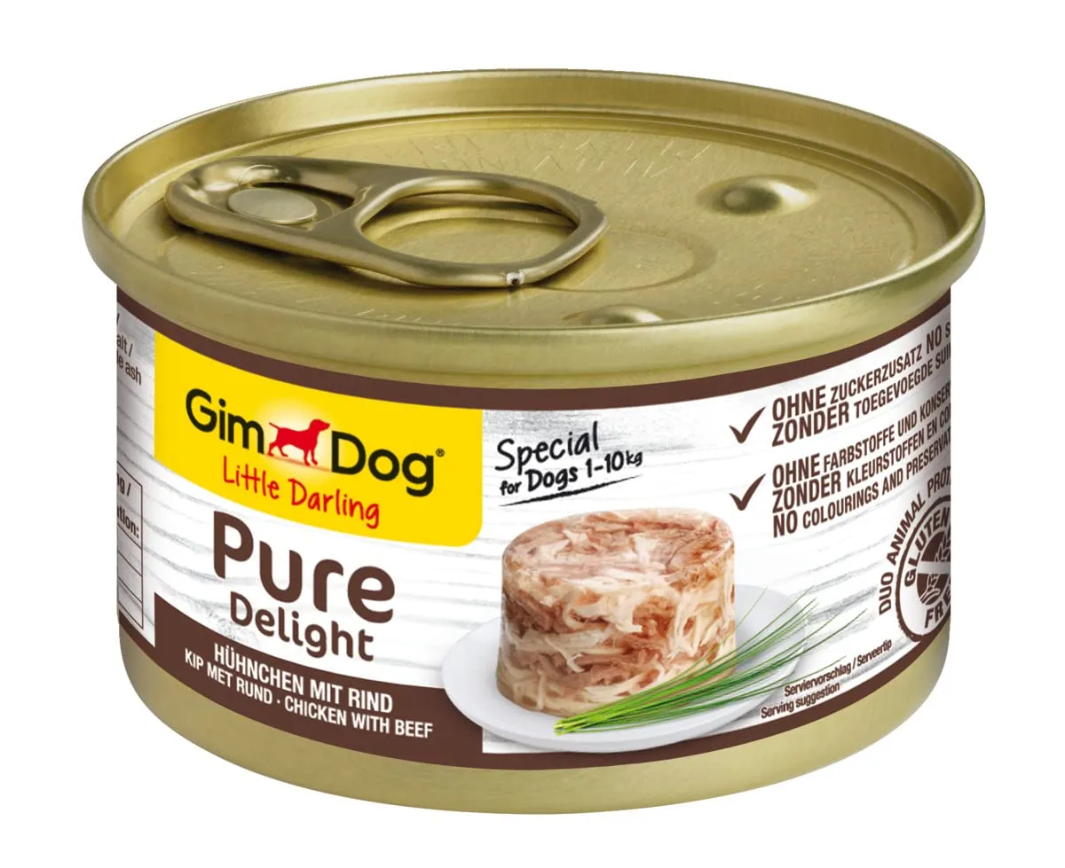 GimDog Pure Delight Pollo con manzo, snack per cani, 12 x 85 g - immagine 1